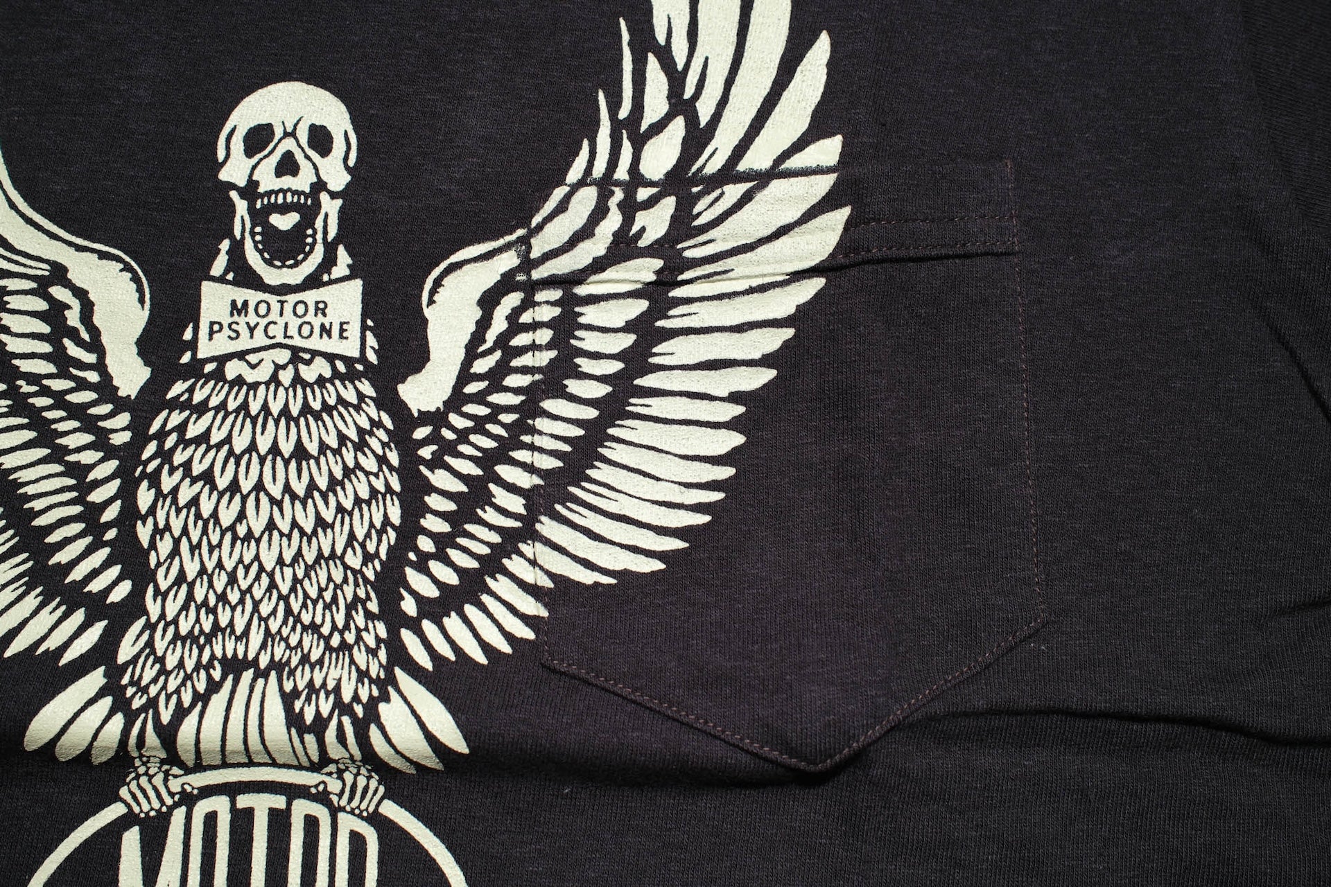 Freewheelers "Screaming Eagle" Loopwheeled Pocket Tee (Shady Black)