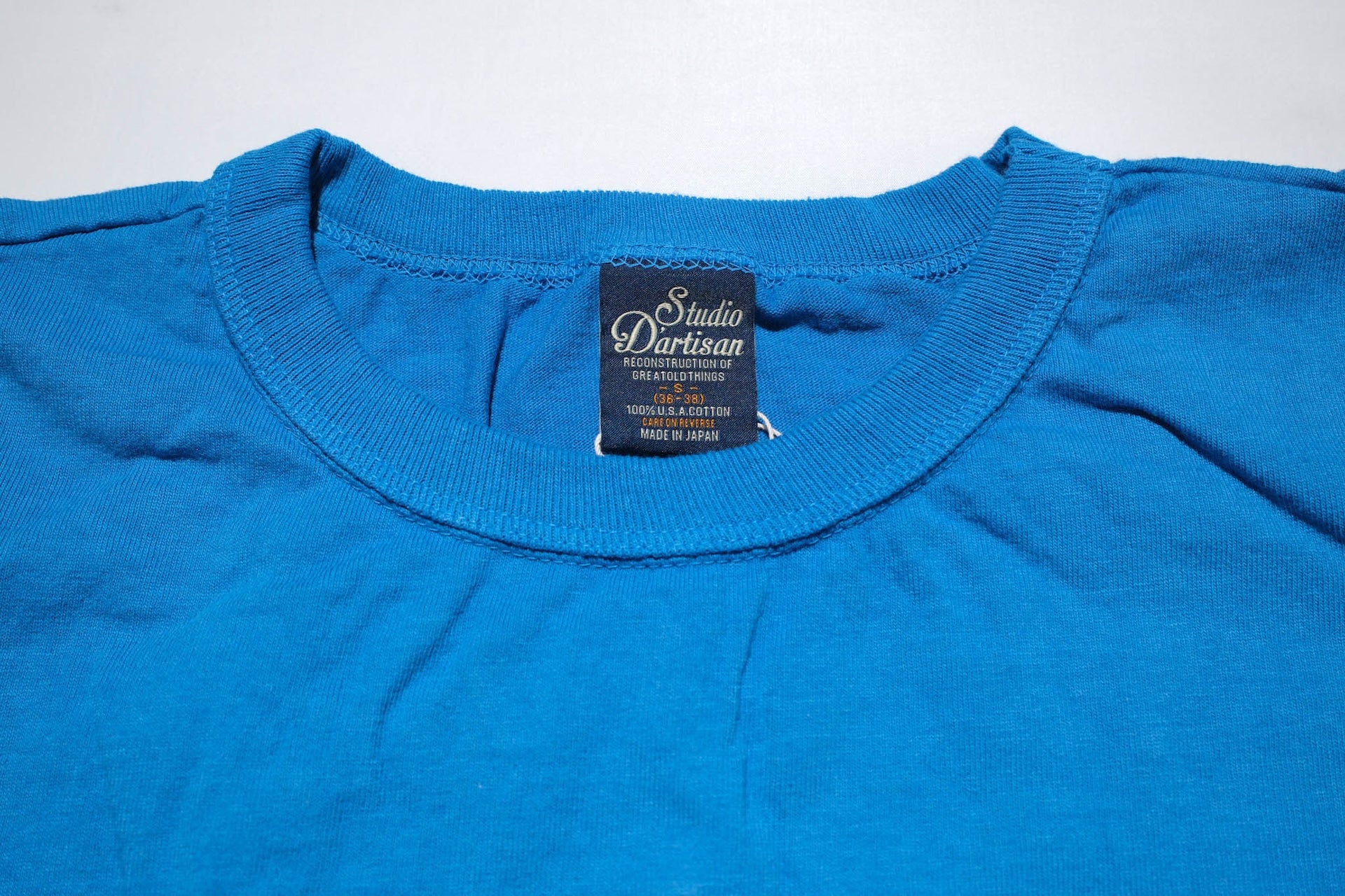 Studio D'Artisan 7oz 'USA Cotton' Loopwheeled Tee (Blue)