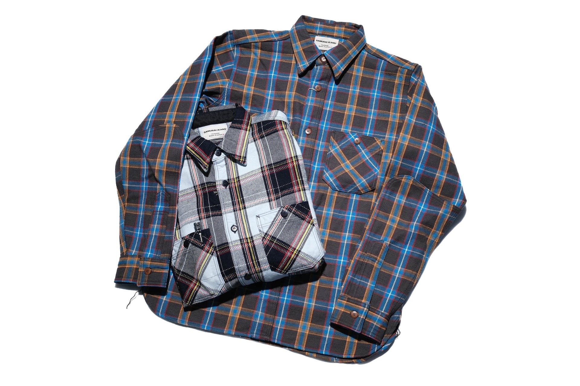 Samurai Indigo Dyed Heavyweight Flannel Workshirt (Storm Cloud Blue)