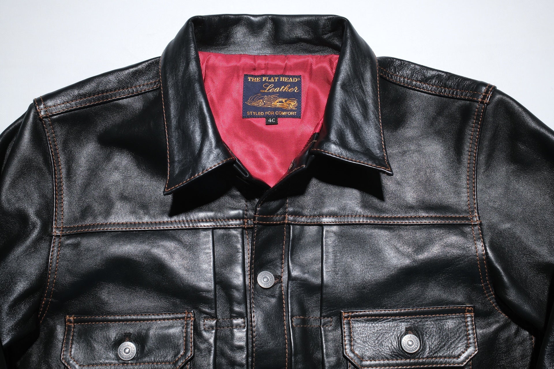 The Flat Head 'Ultimate' Horsehide Type 2 Jacket (Black Teacore)