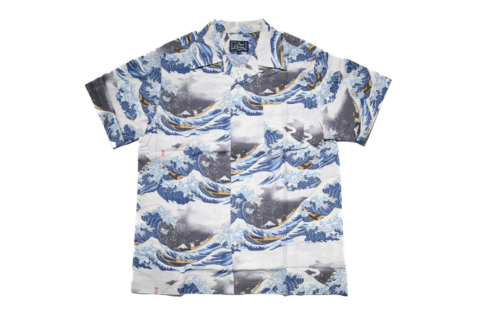 Studio D'Artisan "The Great Wave" Aloha S/S Shirt (Ivory)