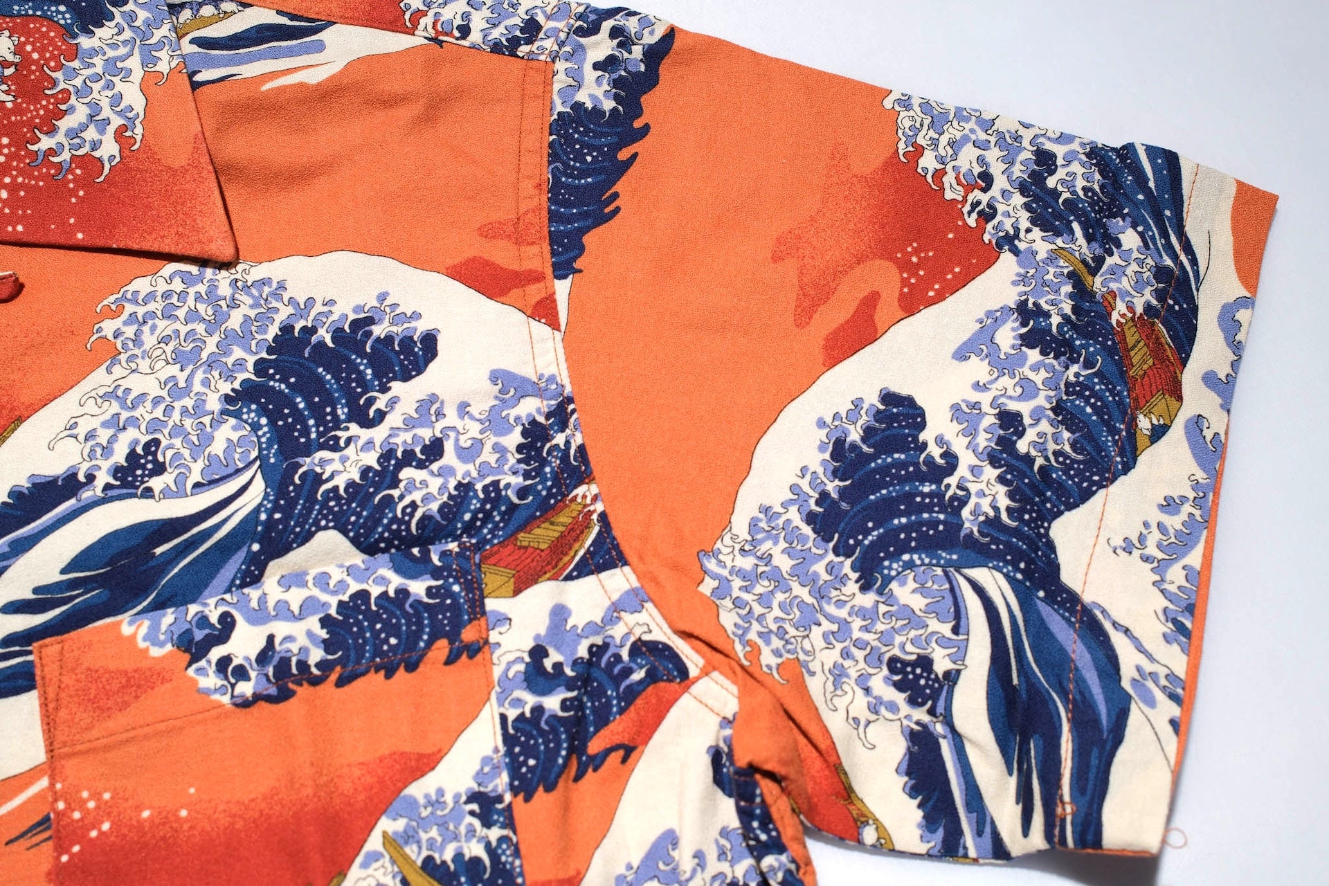 Studio D'Artisan "The Great Wave" Aloha S/S Shirt (Orange)