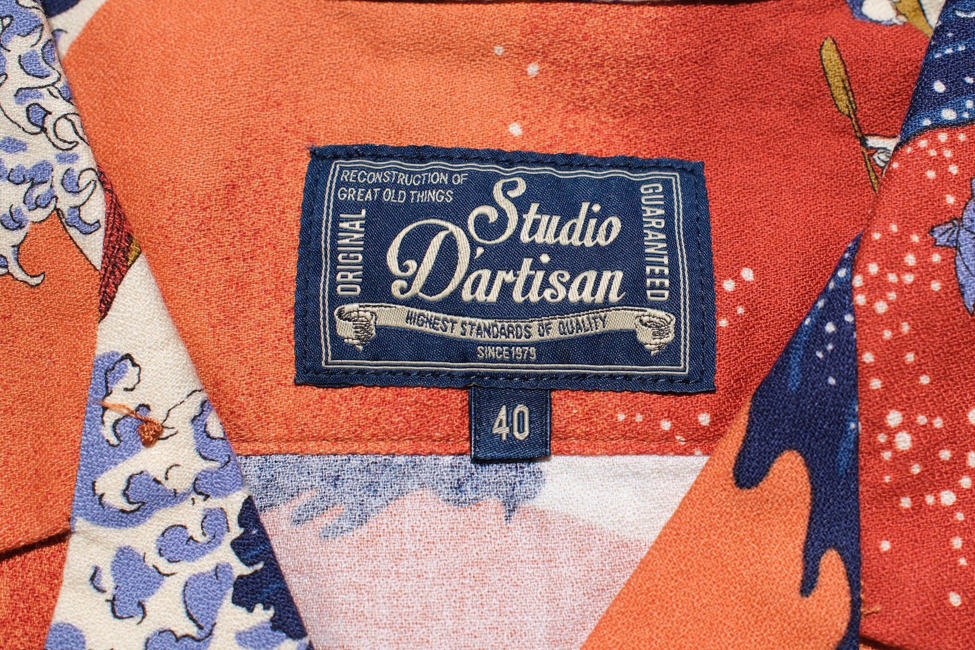 Studio D'Artisan "The Great Wave" Aloha S/S Shirt (Orange)