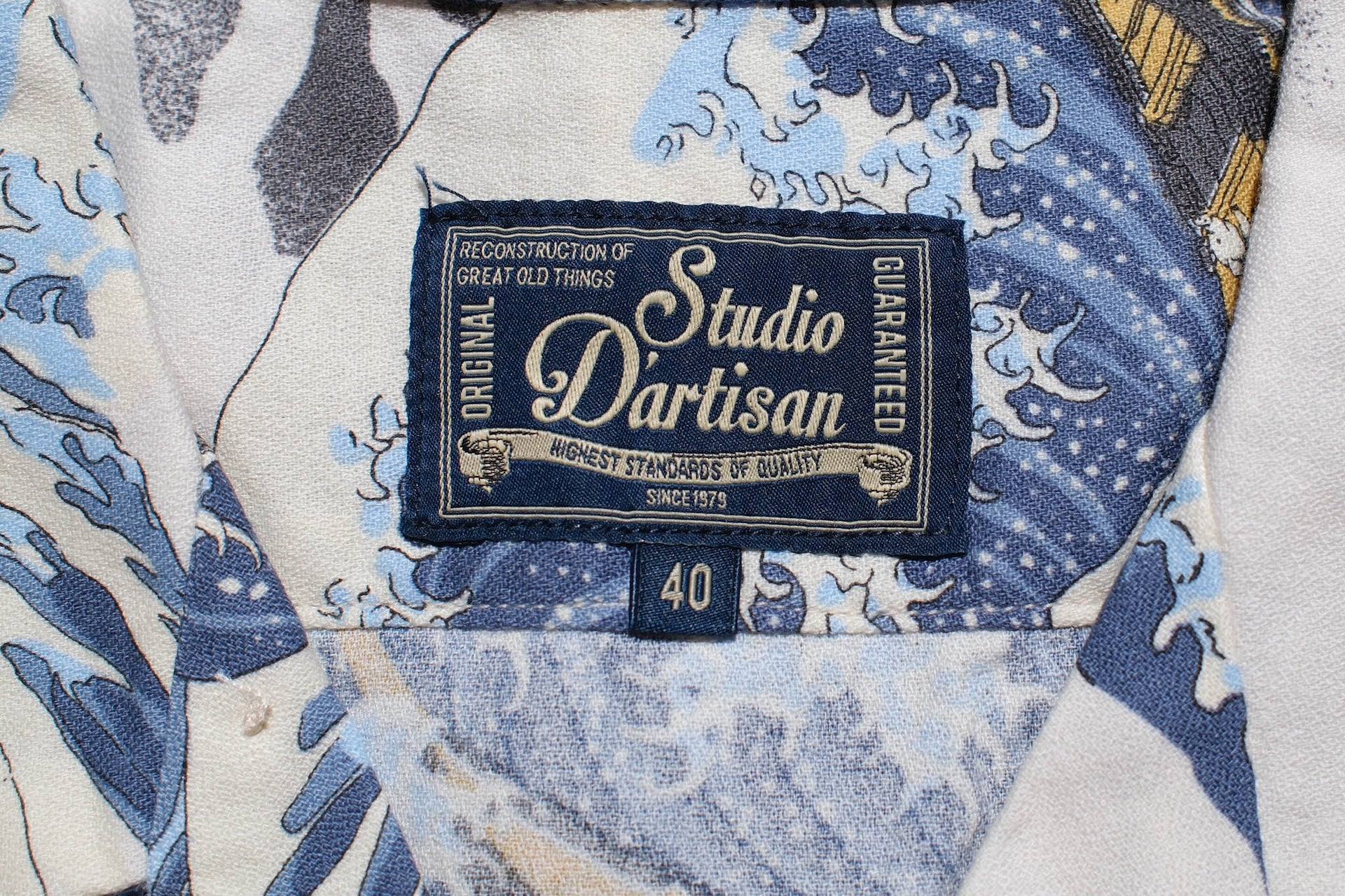 Studio D'Artisan "The Great Wave" Aloha S/S Shirt (Ivory)