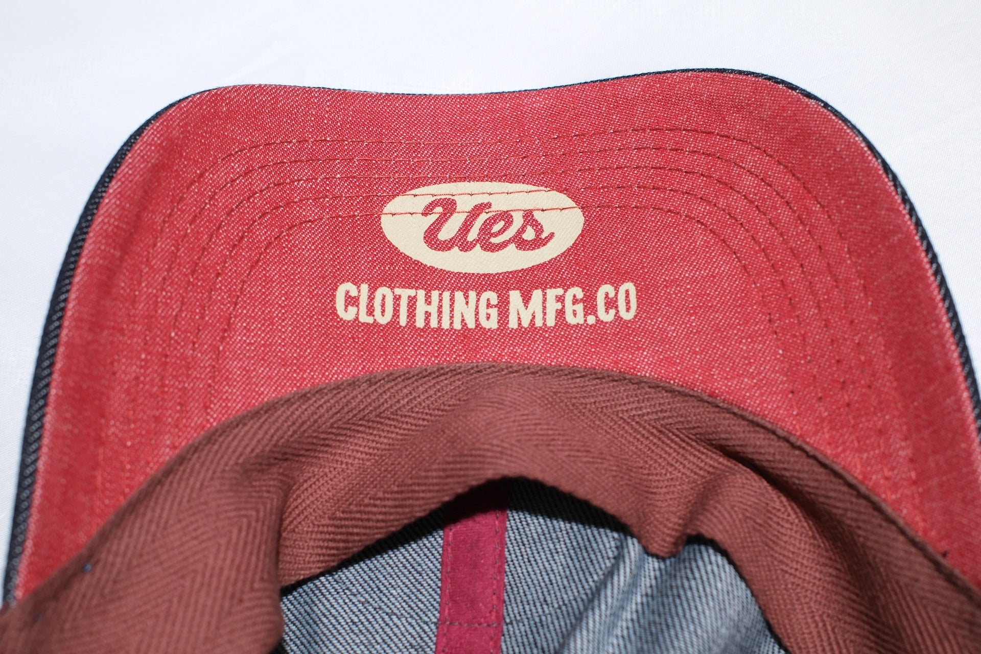 UES "LOGO" Denim Baseball Cap (Red)