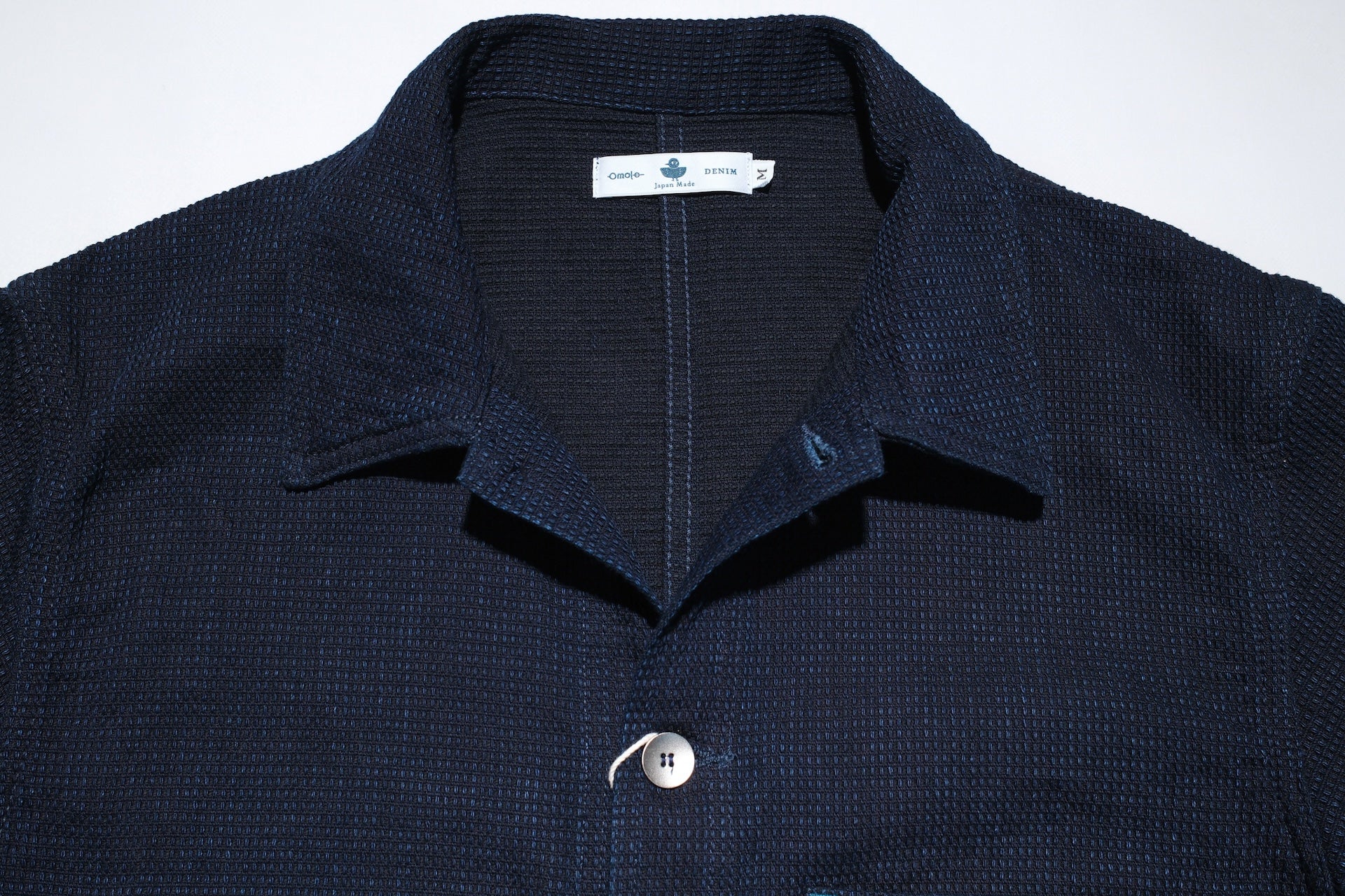 Omoto Denim 12oz Indigo Dyed "Cube Sashiko" Chore Jacket