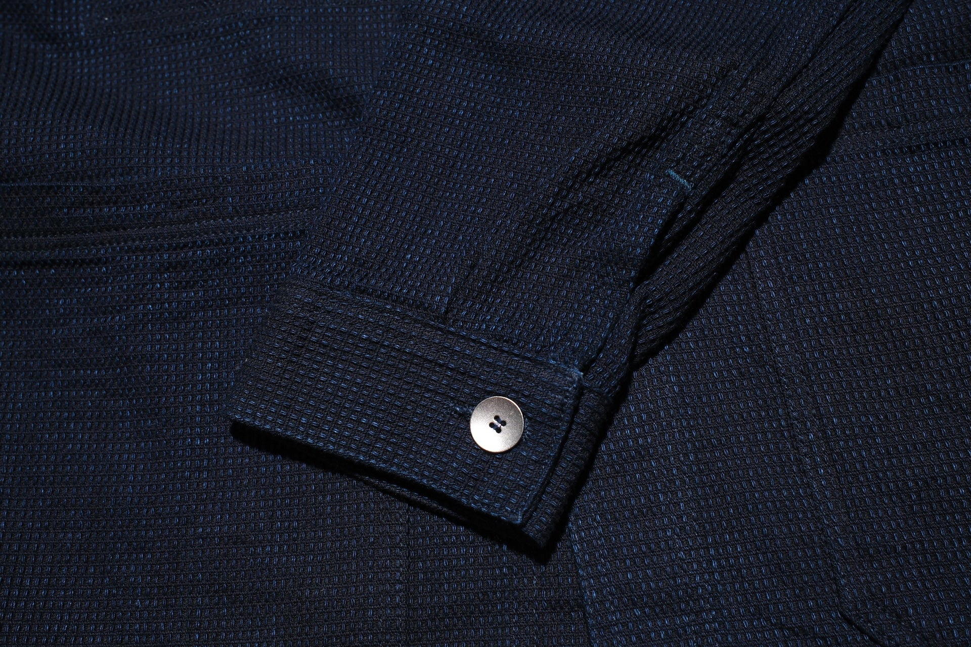Omoto Denim 12oz Indigo Dyed "Cube Sashiko" Chore Jacket