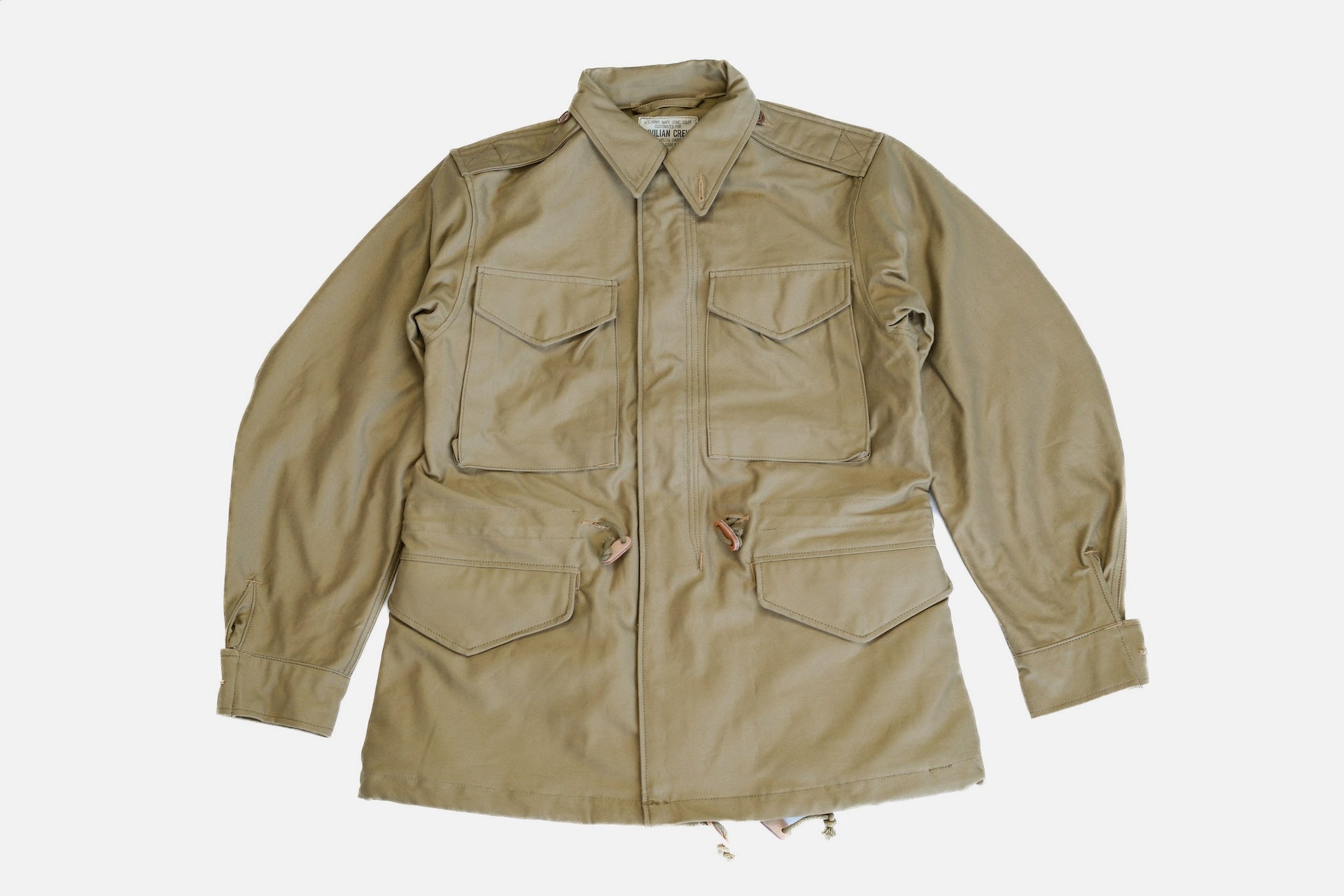 Freewheelers "M-1951" Military Back Satin Field Jacket (Dark Tan)