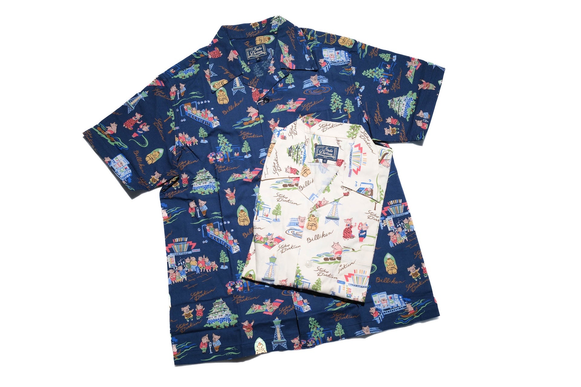 Studio D'Artisan "Billi-Ken" Aloha S/S Shirt (Navy)