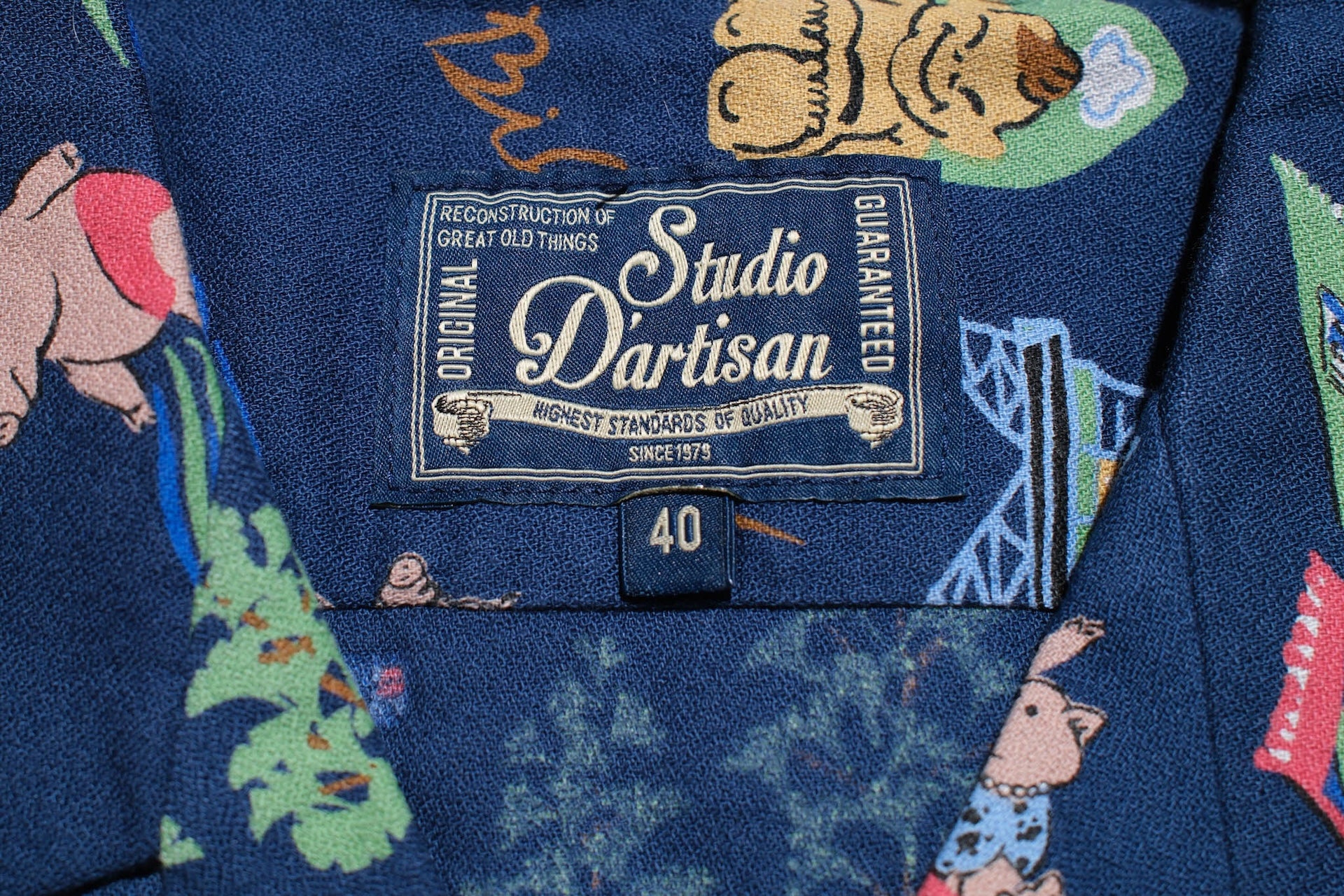 Studio D'Artisan "Billi-Ken" Aloha S/S Shirt (Navy)