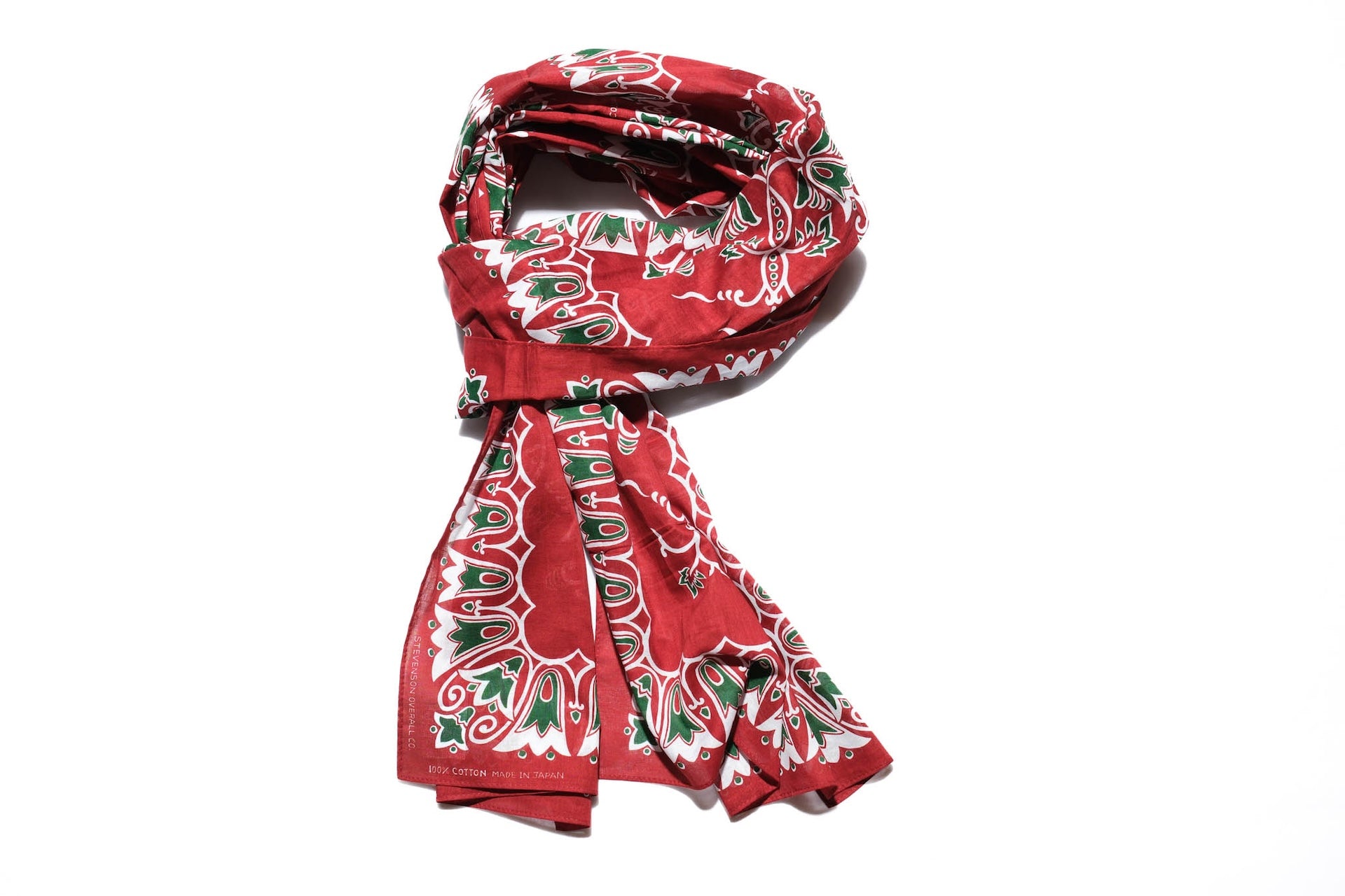 Stevenson Overall Co. Black 'Blossom' Bandana Stole (Red)