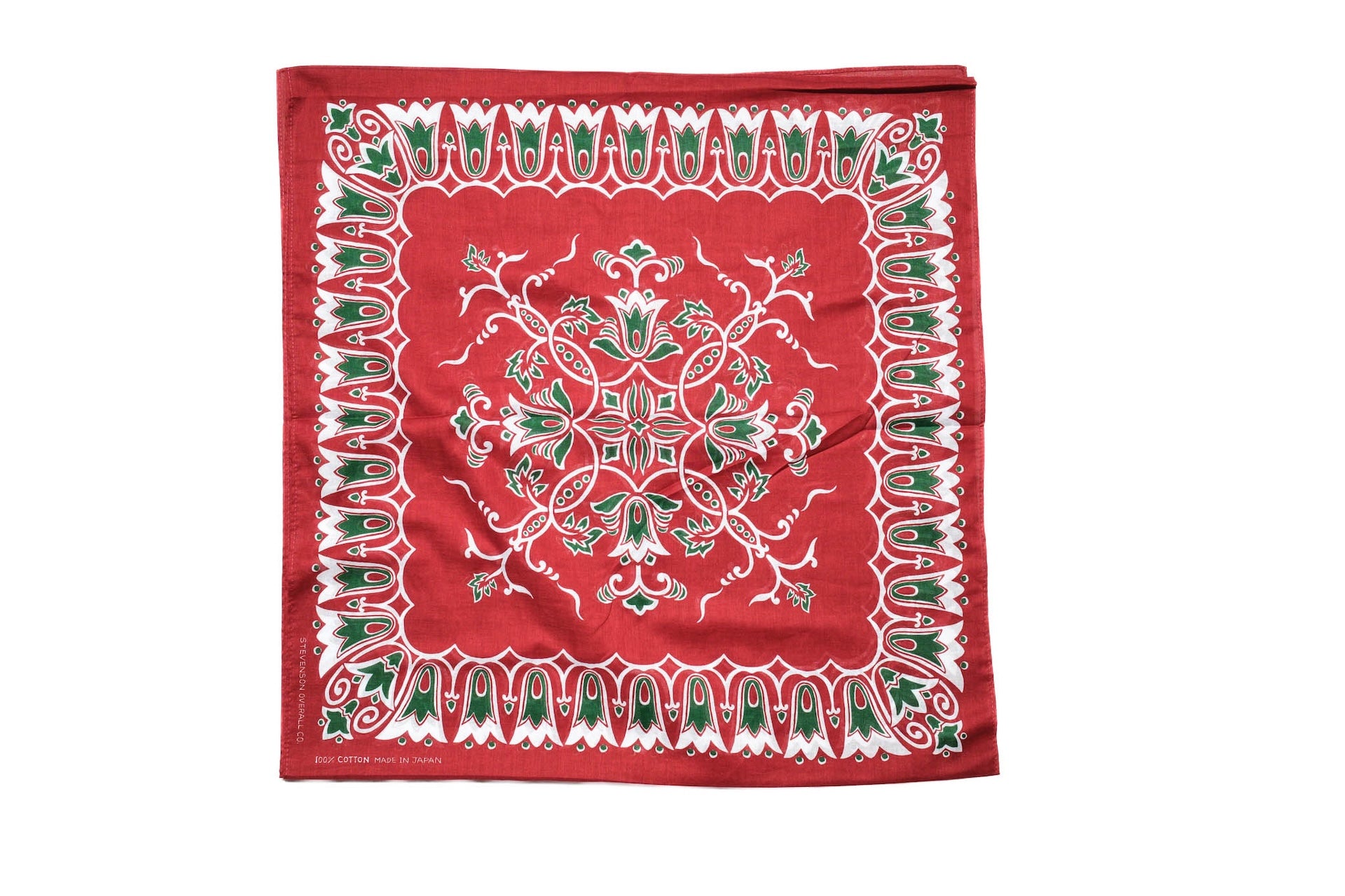 Stevenson Overall Co. Black 'Blossom' Bandana Stole (Red)