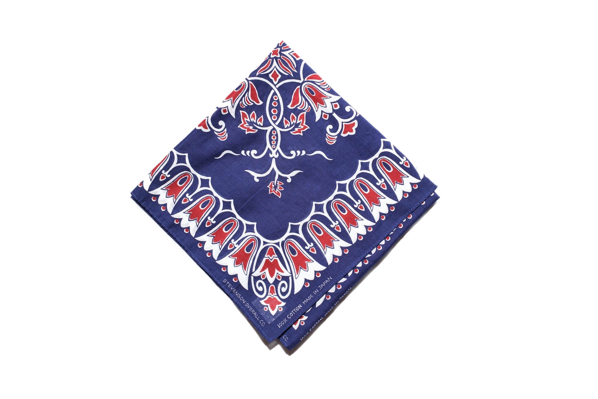 Stevenson Overall Co. Black 'Blossom' Bandana Stole (Navy)