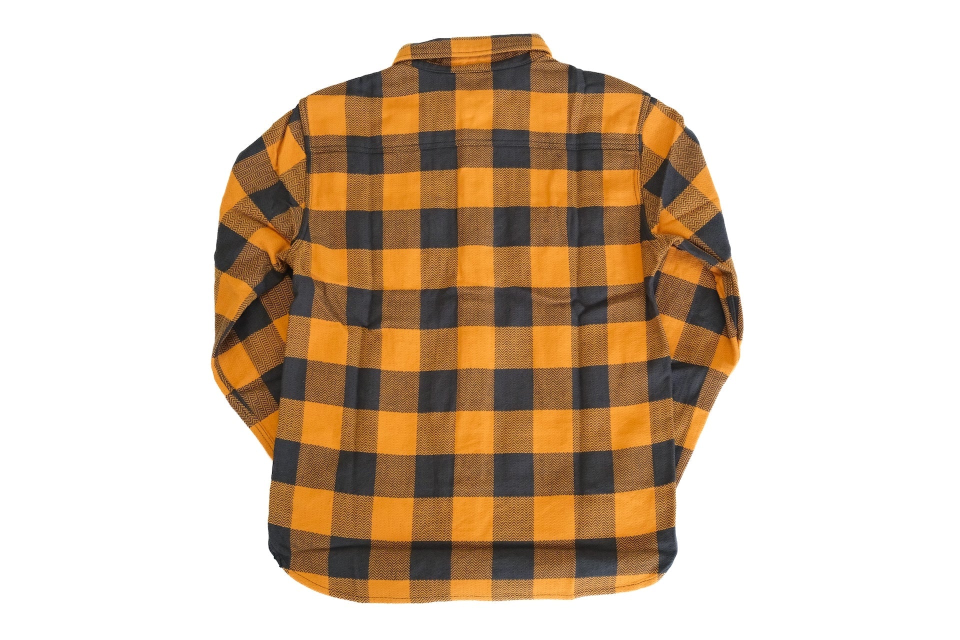 The Flat Head 12oz Selvage Flannel Workshirt (Black X Orange)