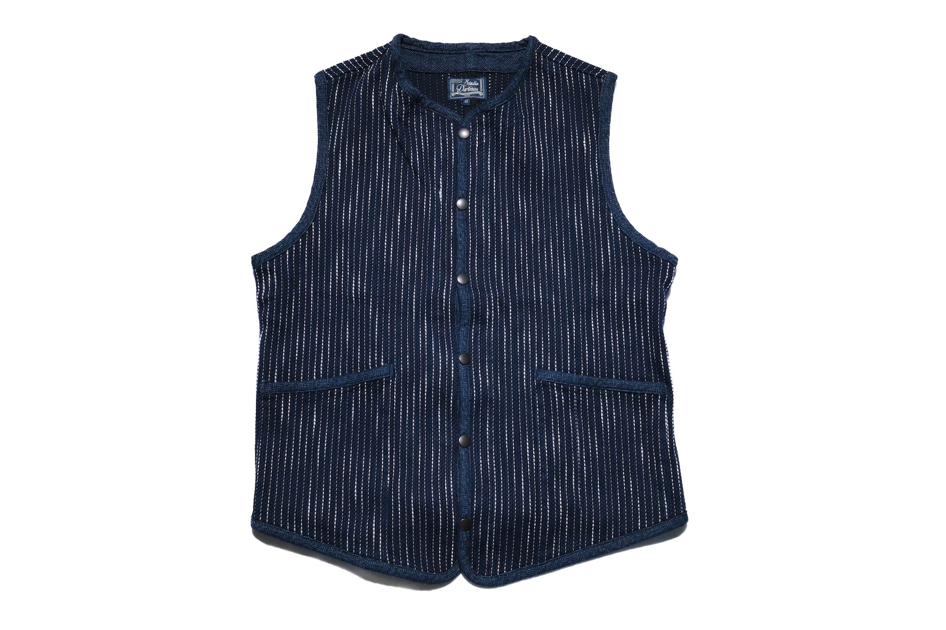 Studio D'Artisan 13oz Indigo Dyed "Rain Kakuri Sashiko" Vest