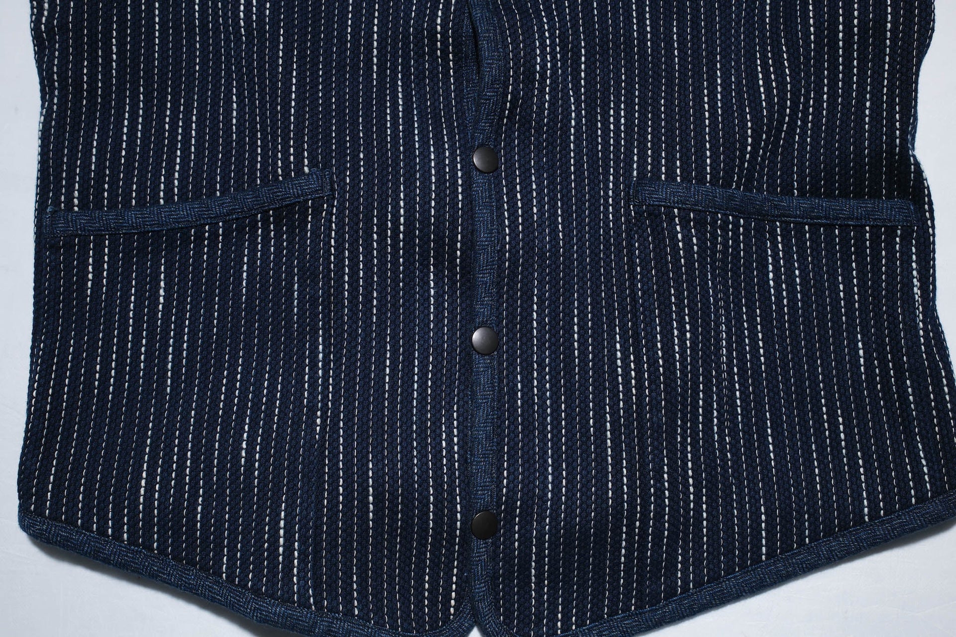 Studio D'Artisan 13oz Indigo Dyed "Rain Kakuri Sashiko" Vest