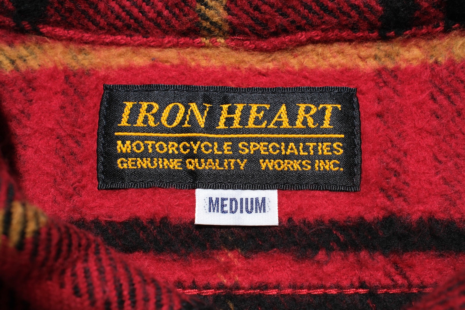 Iron Heart 10oz Heavyweight Flannel Rider’s Overshirt (Saturated Red)