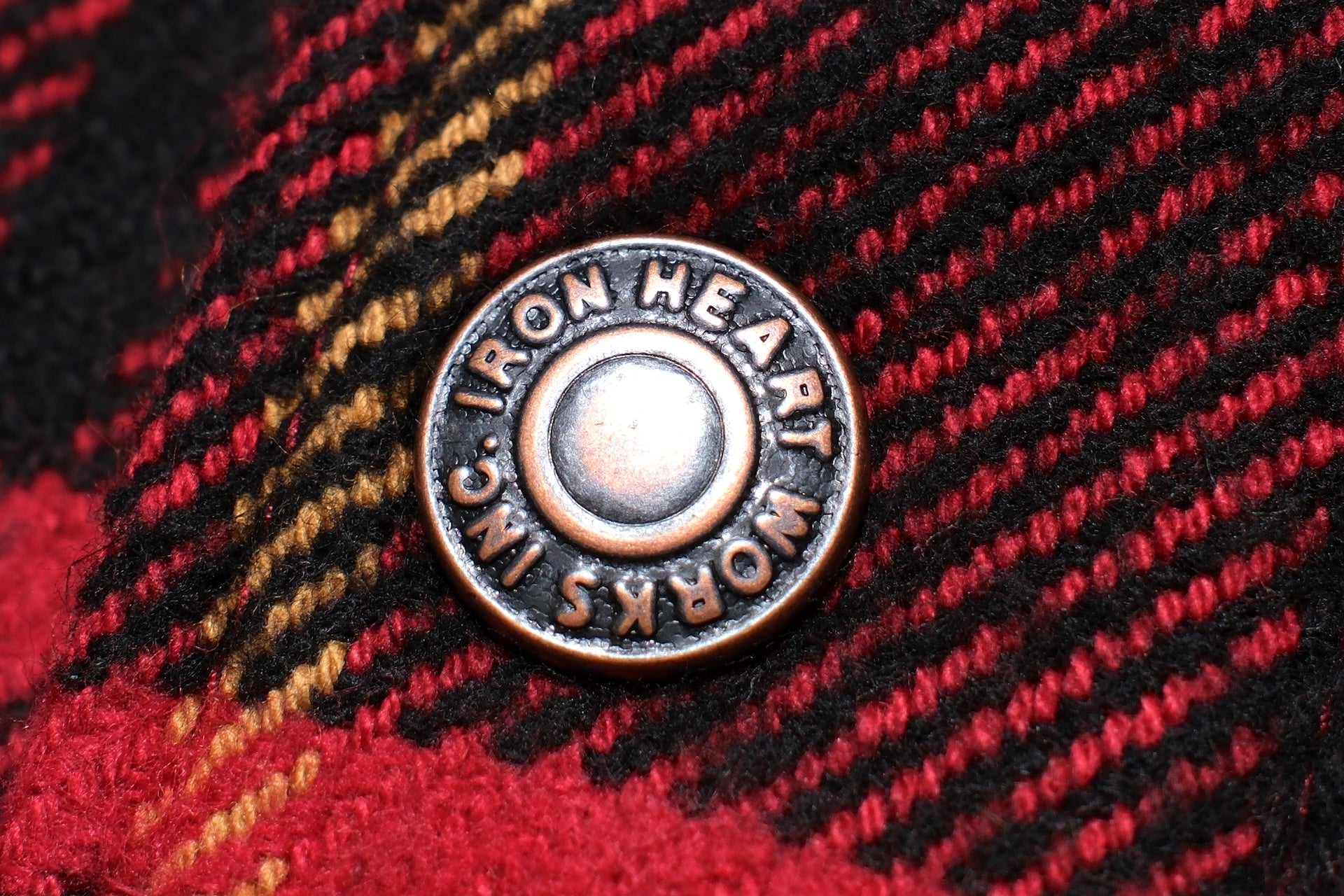 Iron Heart 10oz Heavyweight Flannel Rider’s Overshirt (Saturated Red)