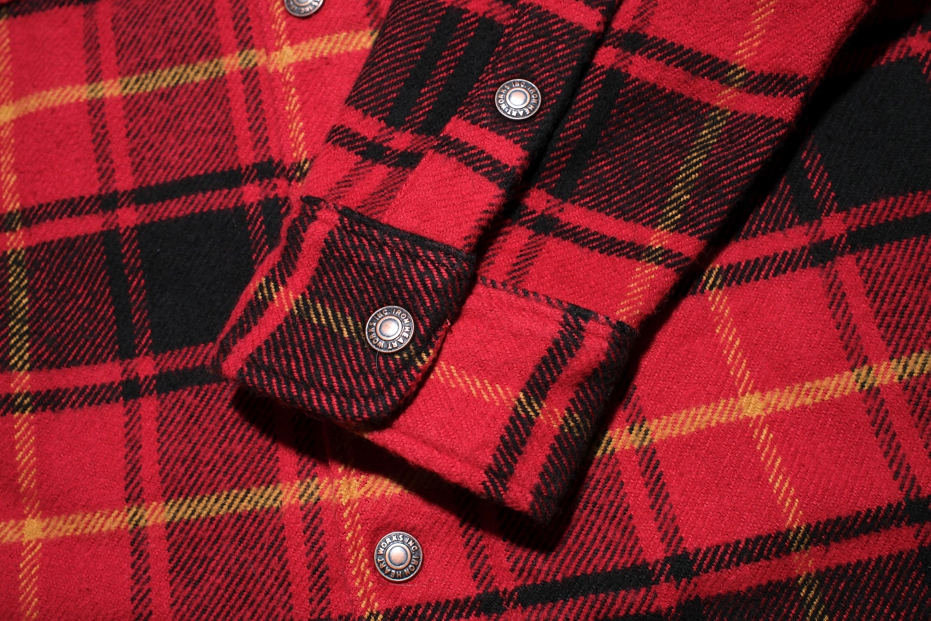 Iron Heart 10oz Heavyweight Flannel Rider’s Overshirt (Saturated Red)