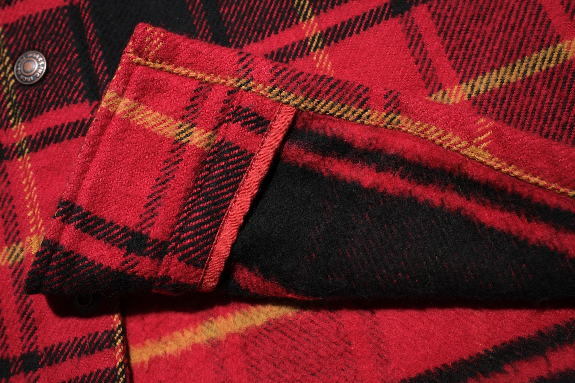 Iron Heart 10oz Heavyweight Flannel Rider’s Overshirt (Saturated Red)