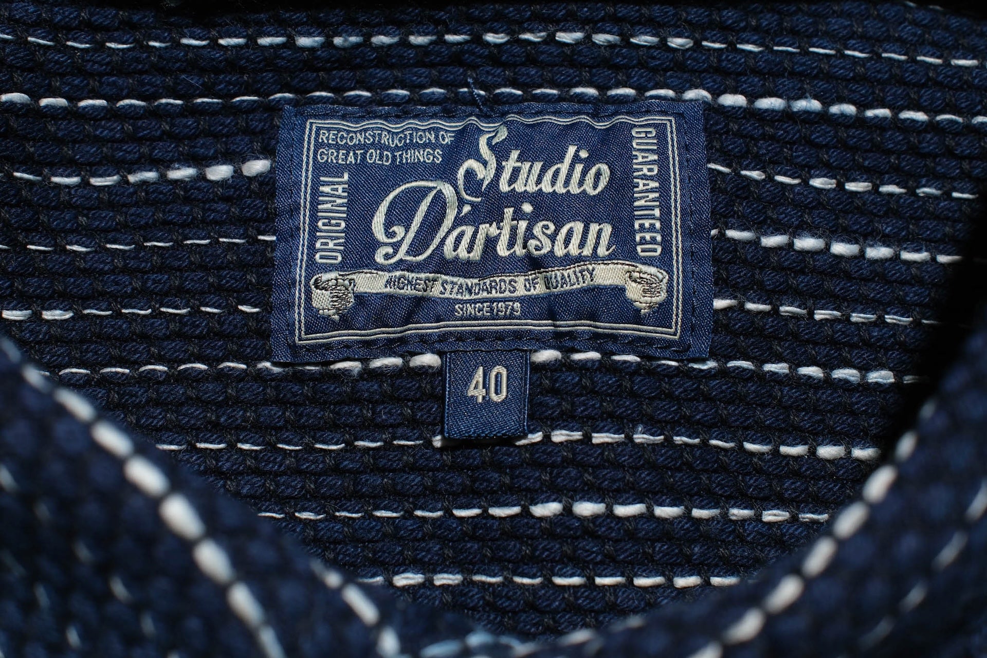 Studio D'Artisan 13oz Indigo Dyed "Rain Kakuri Sashiko" Workshirt