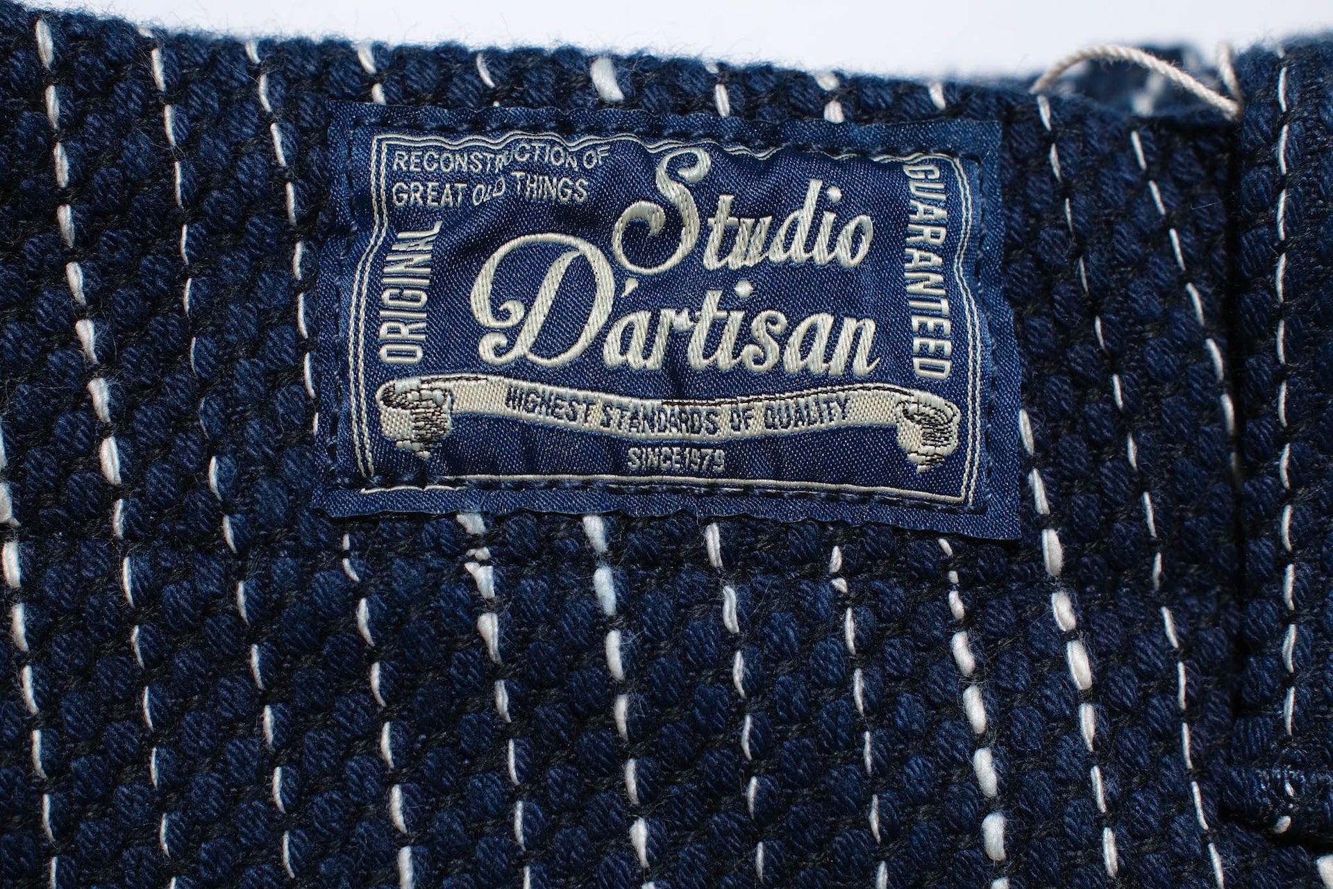 Studio D'Artisan 13oz Indigo Dyed "Rain Kakuri Sashiko" Trousers (Relaxed Tapered fit)