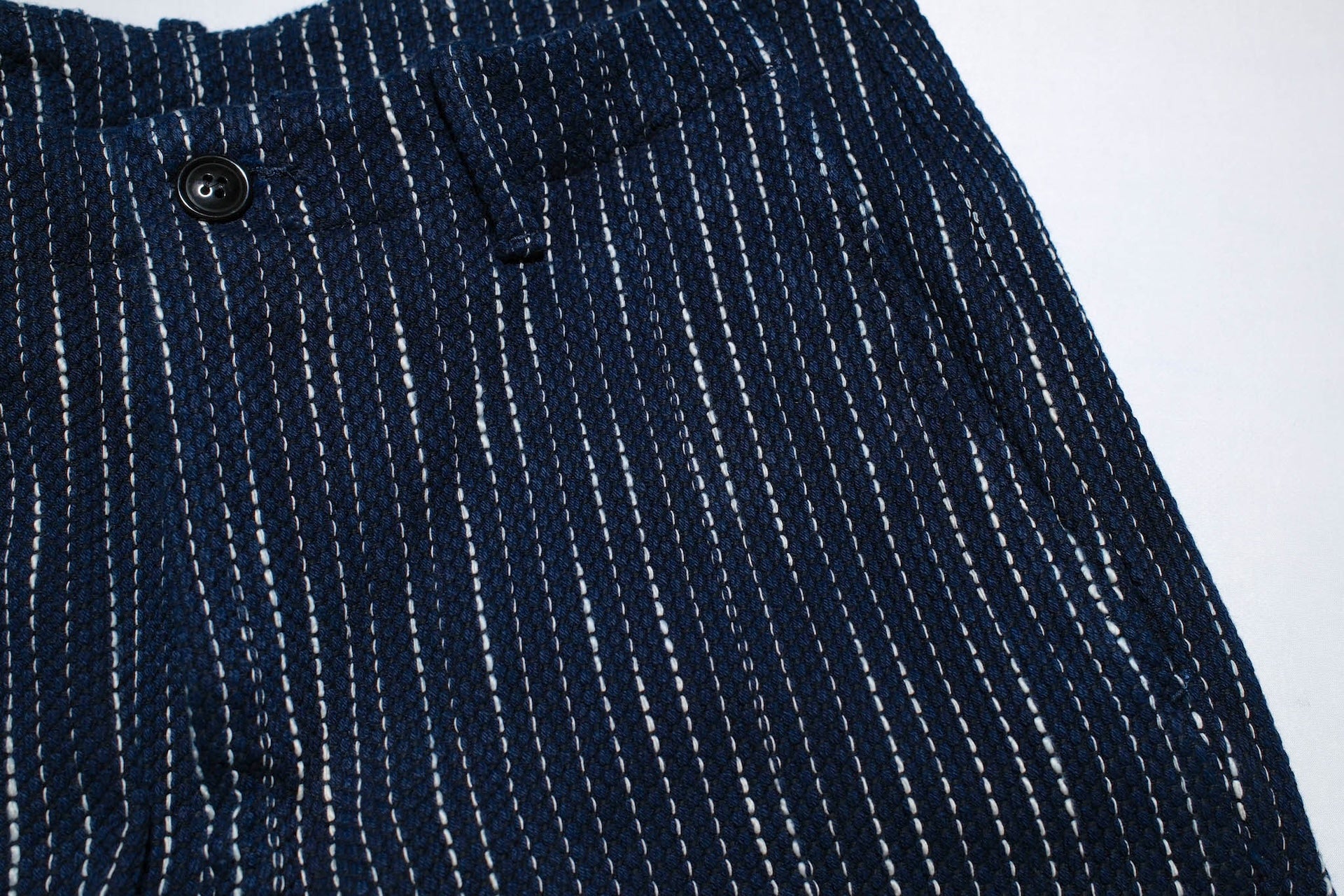 Studio D'Artisan 13oz Indigo Dyed "Rain Kakuri Sashiko" Trousers (Relaxed Tapered fit)