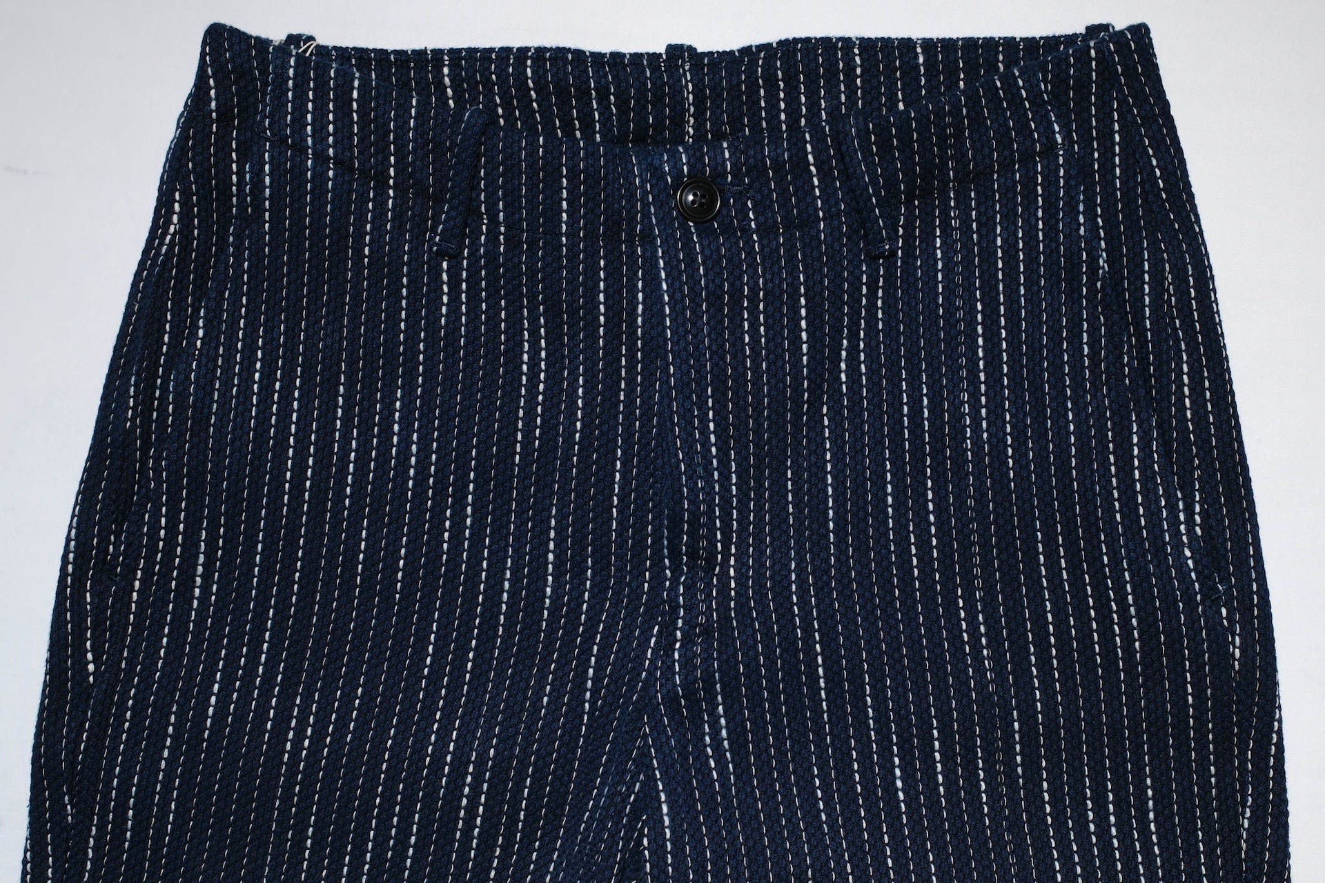 Studio D'Artisan 13oz Indigo Dyed "Rain Kakuri Sashiko" Trousers (Relaxed Tapered fit)