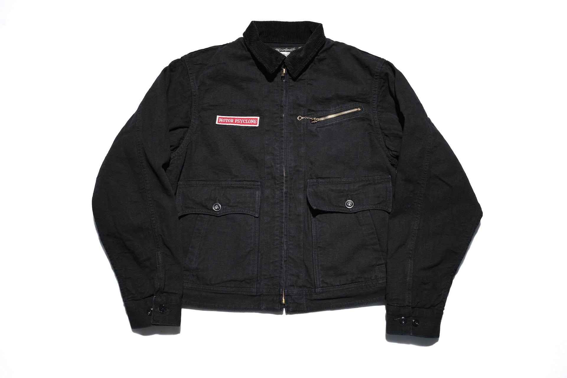 Freewheelers Duck Canvas "Screaming Skull" Garage Worker Jacket (Rude Black)