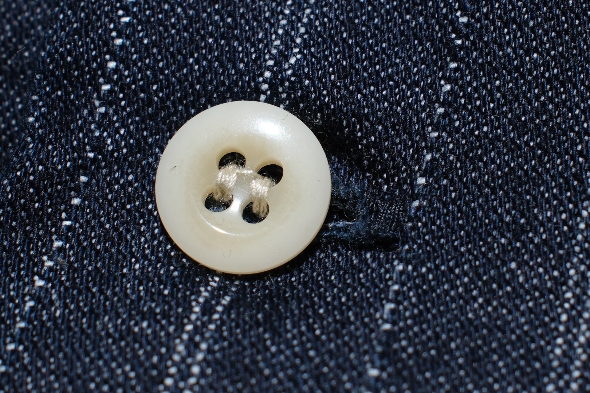 Omoto Denim 8oz Indigo Dyed Striped Denim Open Collar Workshirt