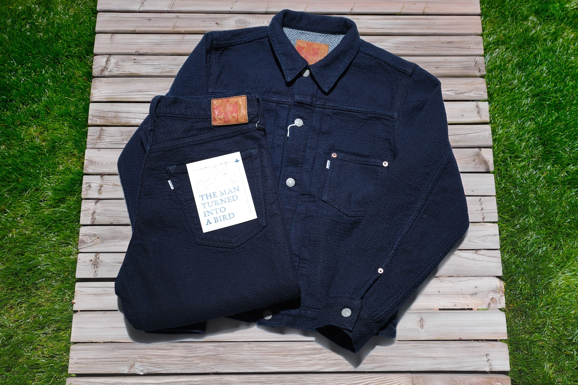Omoto Denim 15oz Indigo Dyed "ORI-SHIKO" War-Mode Type 1 Sashiko Jacket
