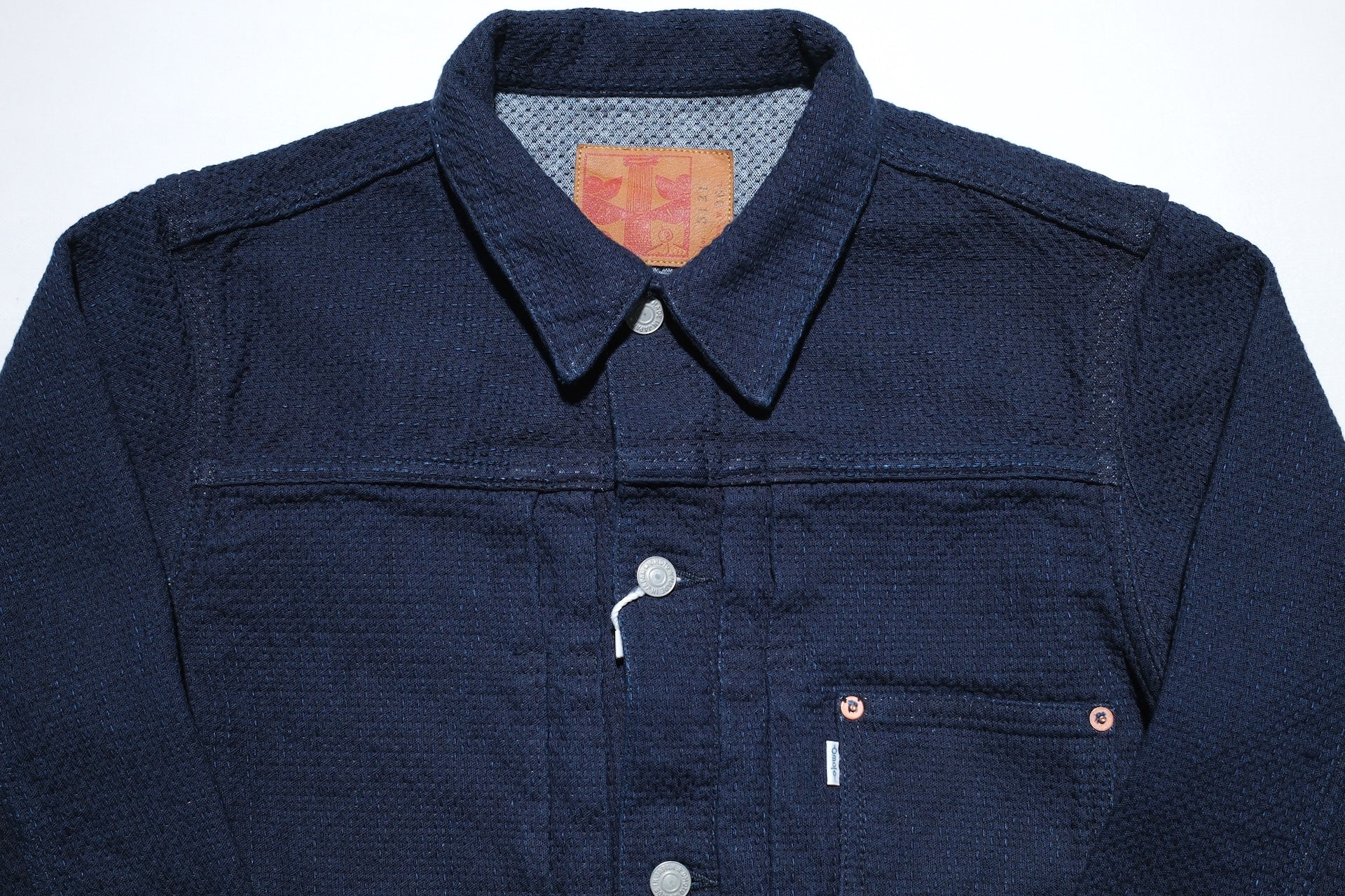 Omoto Denim 15oz Indigo Dyed "ORI-SHIKO" War-Mode Type 1 Sashiko Jacket