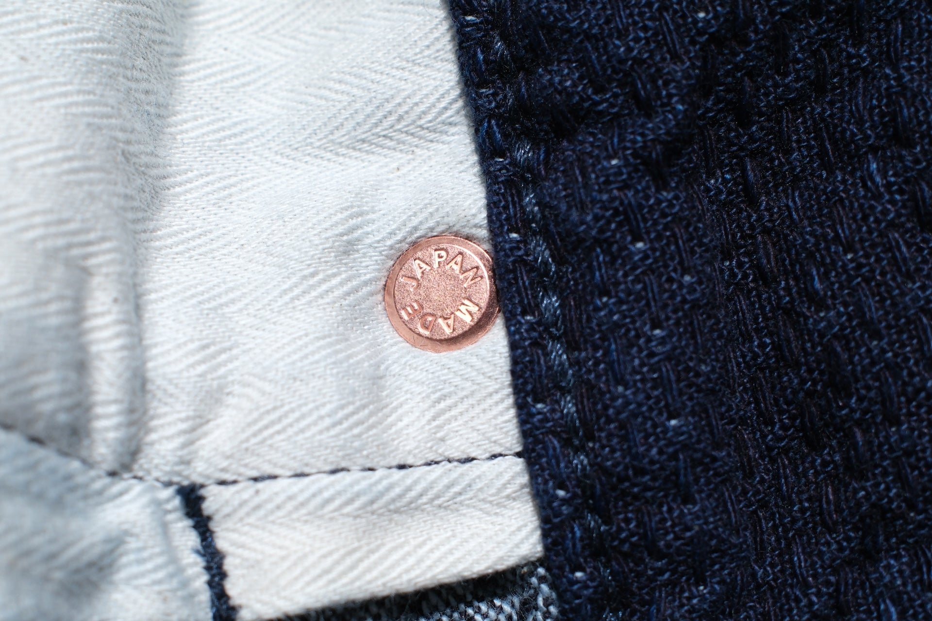 Omoto Denim 15oz Indigo Dyed "ORI-SHIKO" Sashiko Trousers (Modern Straight fit)