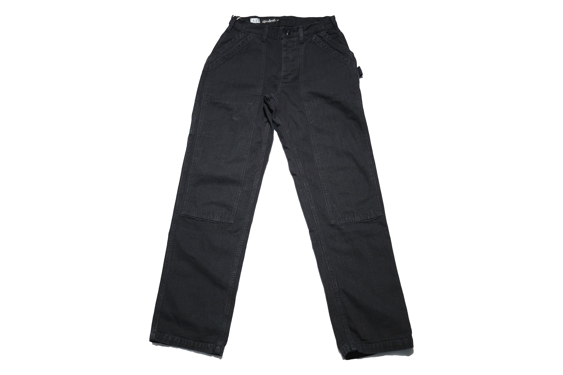 Freewheelers 11oz Duck Canvas "Chopper Builder" Work Trousers (Rude Black)