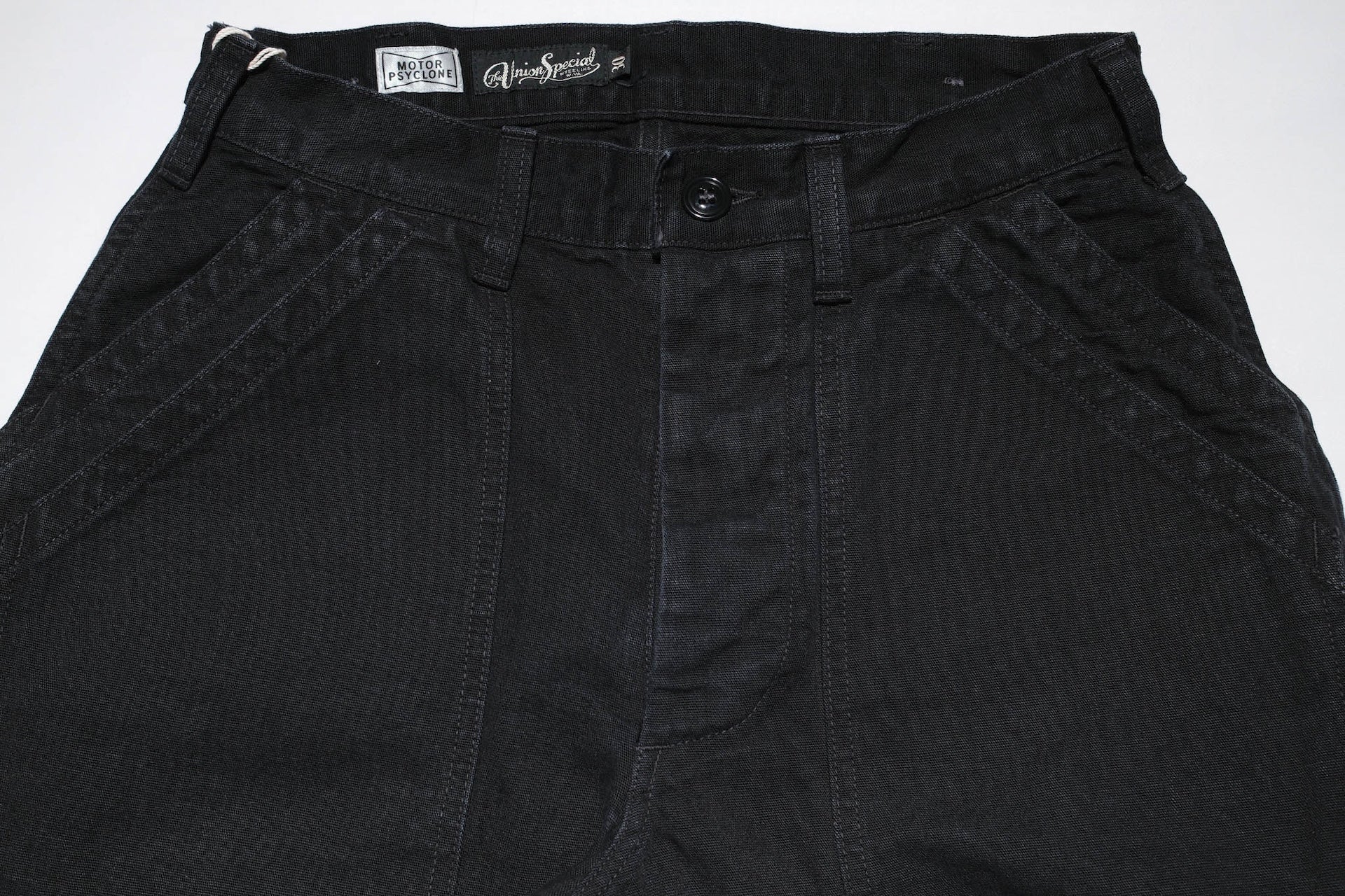 Freewheelers 11oz Duck Canvas "Chopper Builder" Work Trousers (Rude Black)