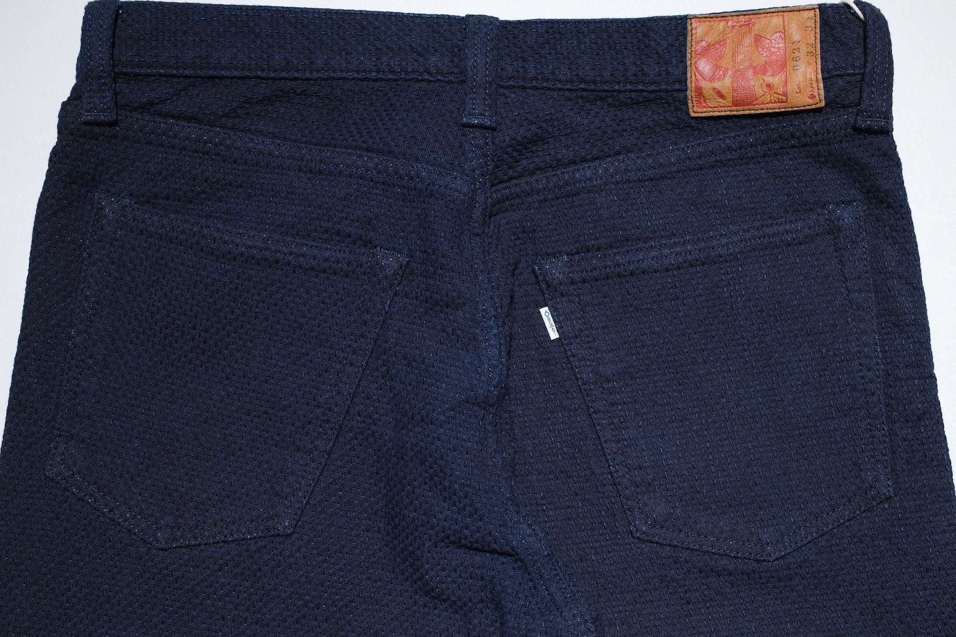 Omoto Denim 15oz Indigo Dyed "ORI-SHIKO" Sashiko Trousers (Modern Straight fit)