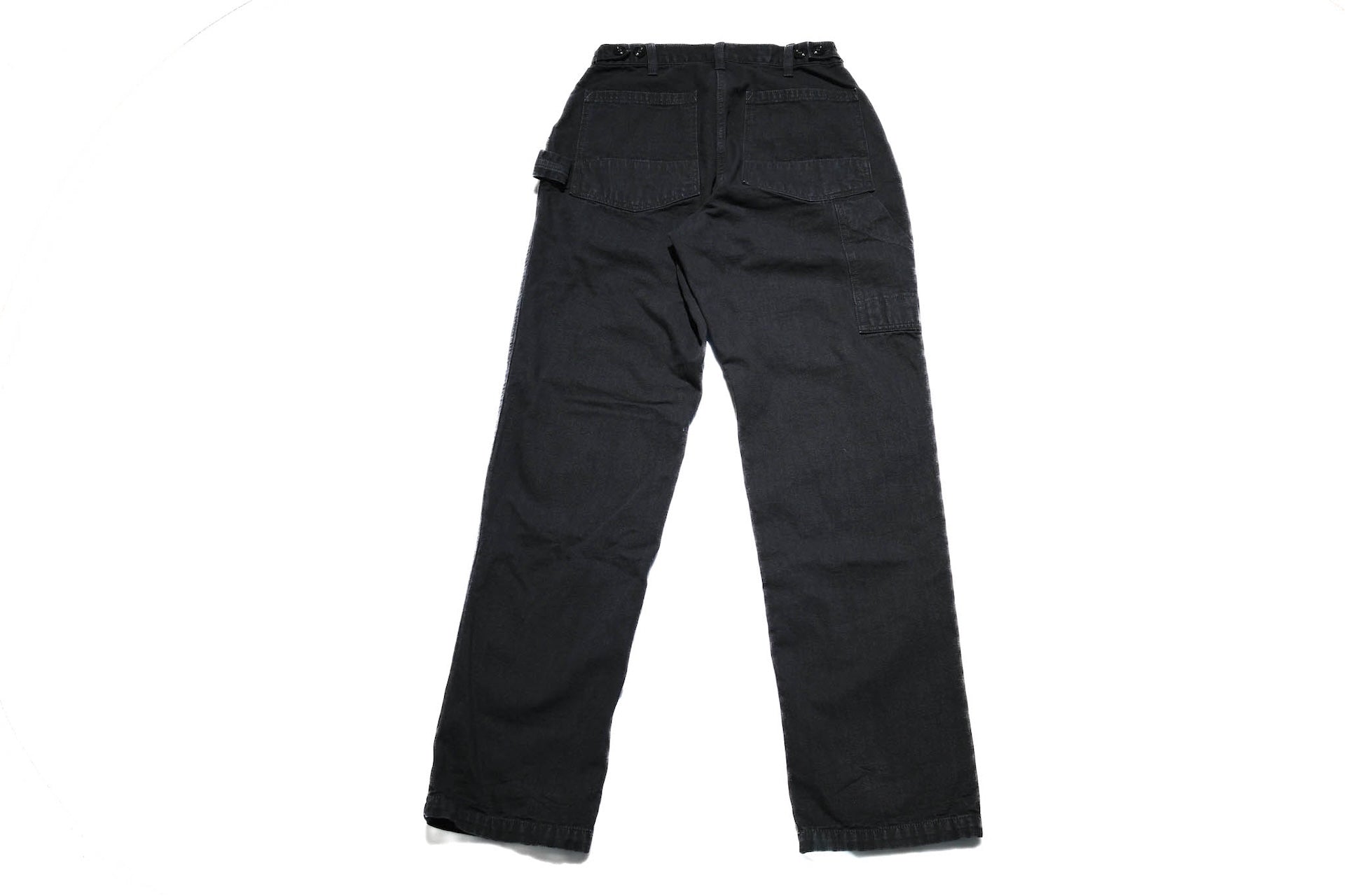 Freewheelers 11oz Duck Canvas "Chopper Builder" Work Trousers (Rude Black)