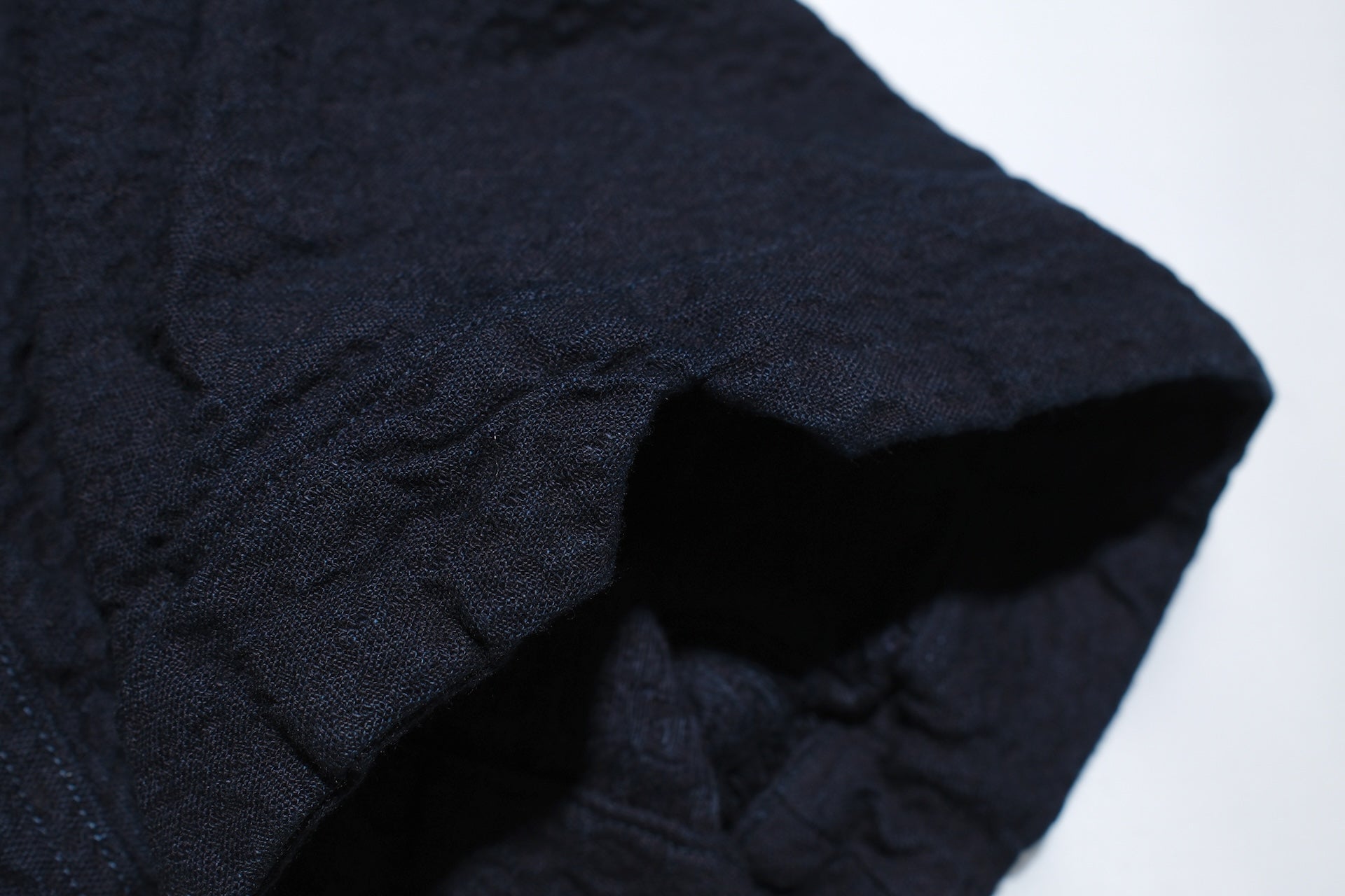 Studio D'Artisan Indigo Dyed Double-Layered Dobby S/S Open Collar Shirt