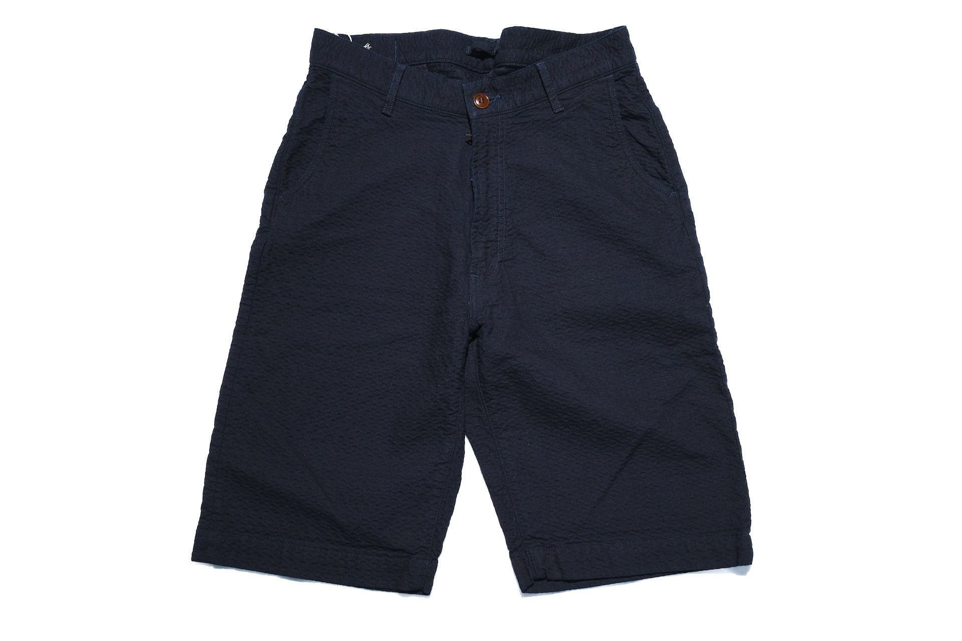 Studio D'Artisan Indigo Dyed Double-Layered Dobby Shorts