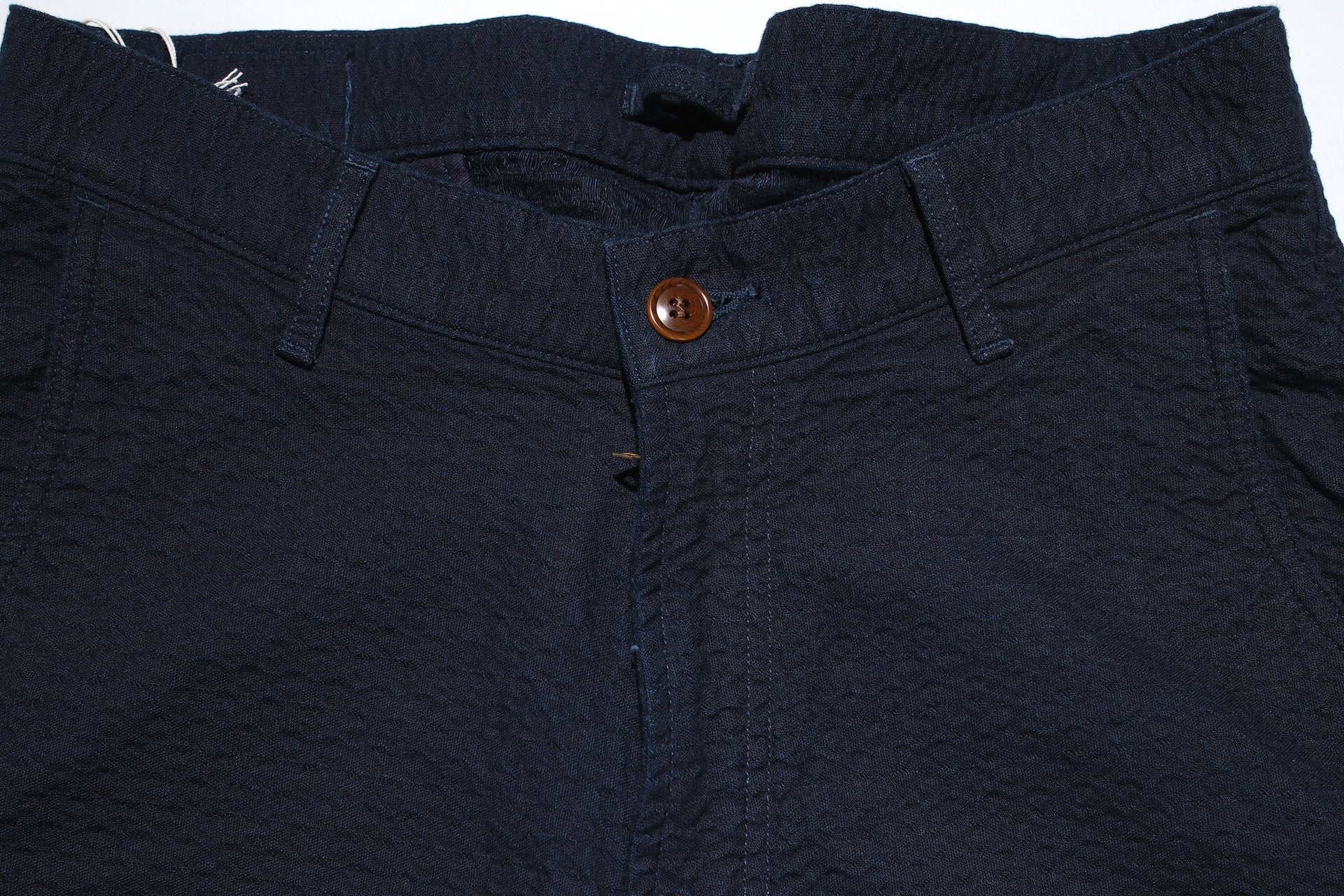 Studio D'Artisan Indigo Dyed Double-Layered Dobby Shorts