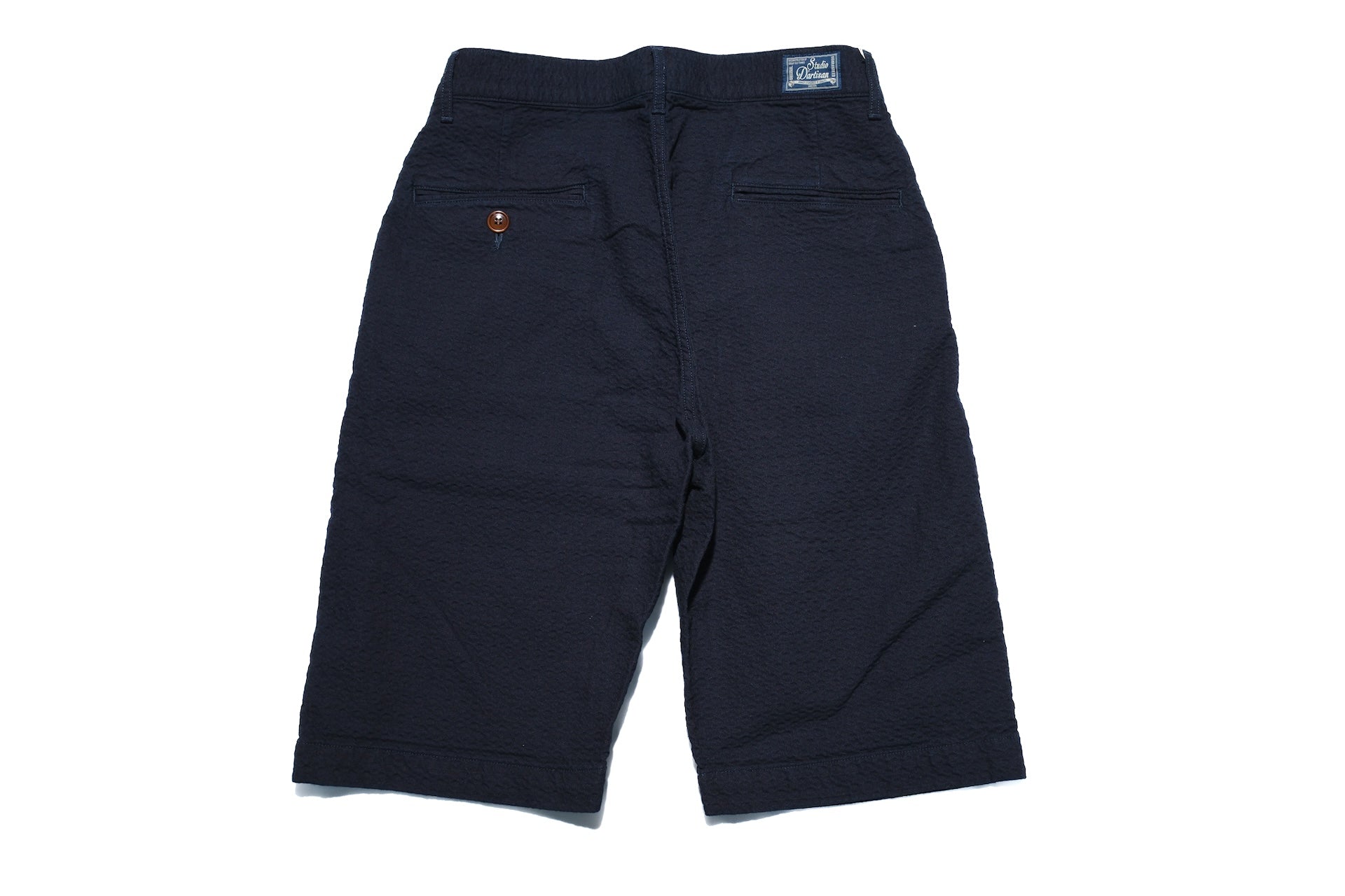 Studio D'Artisan Indigo Dyed Double-Layered Dobby Shorts