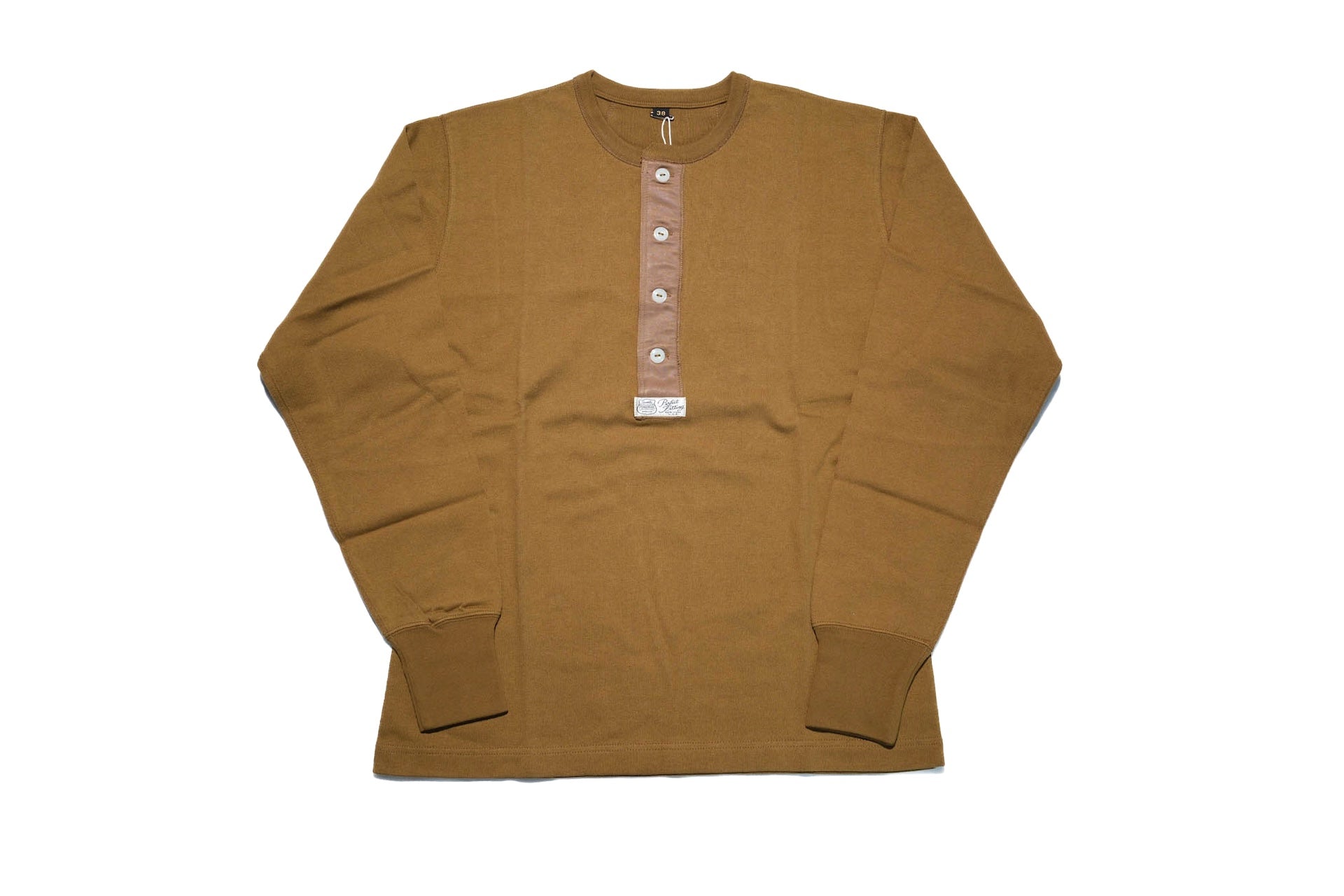 Freewheelers Heavyweight Henley Necked Long Sleeve Shirt (Olive Drab)