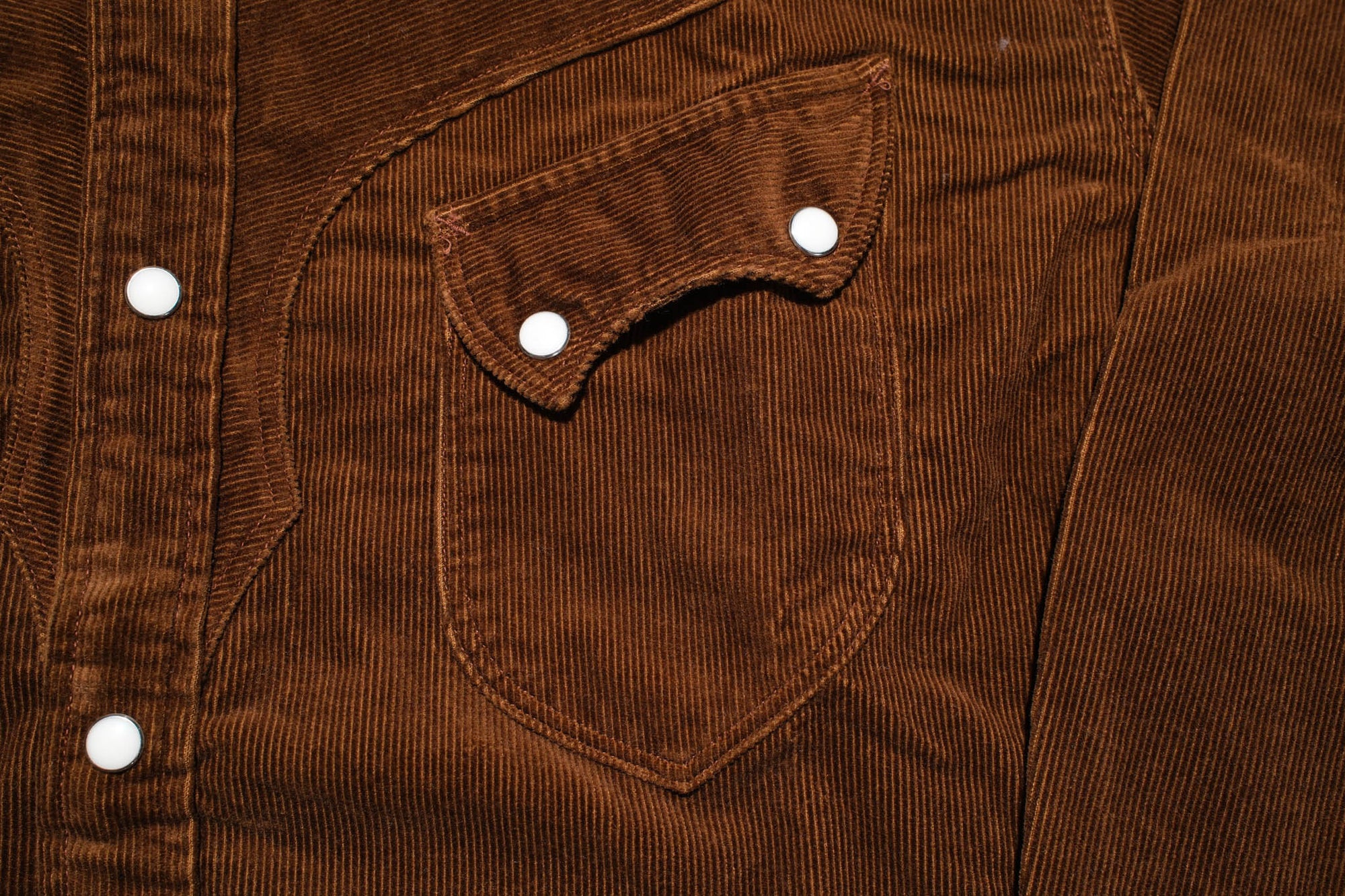 Stevenson Overall Co. 'Cody' Heavyweight 16-Wale Corduroy Western Shirt (Chocolate Brown)