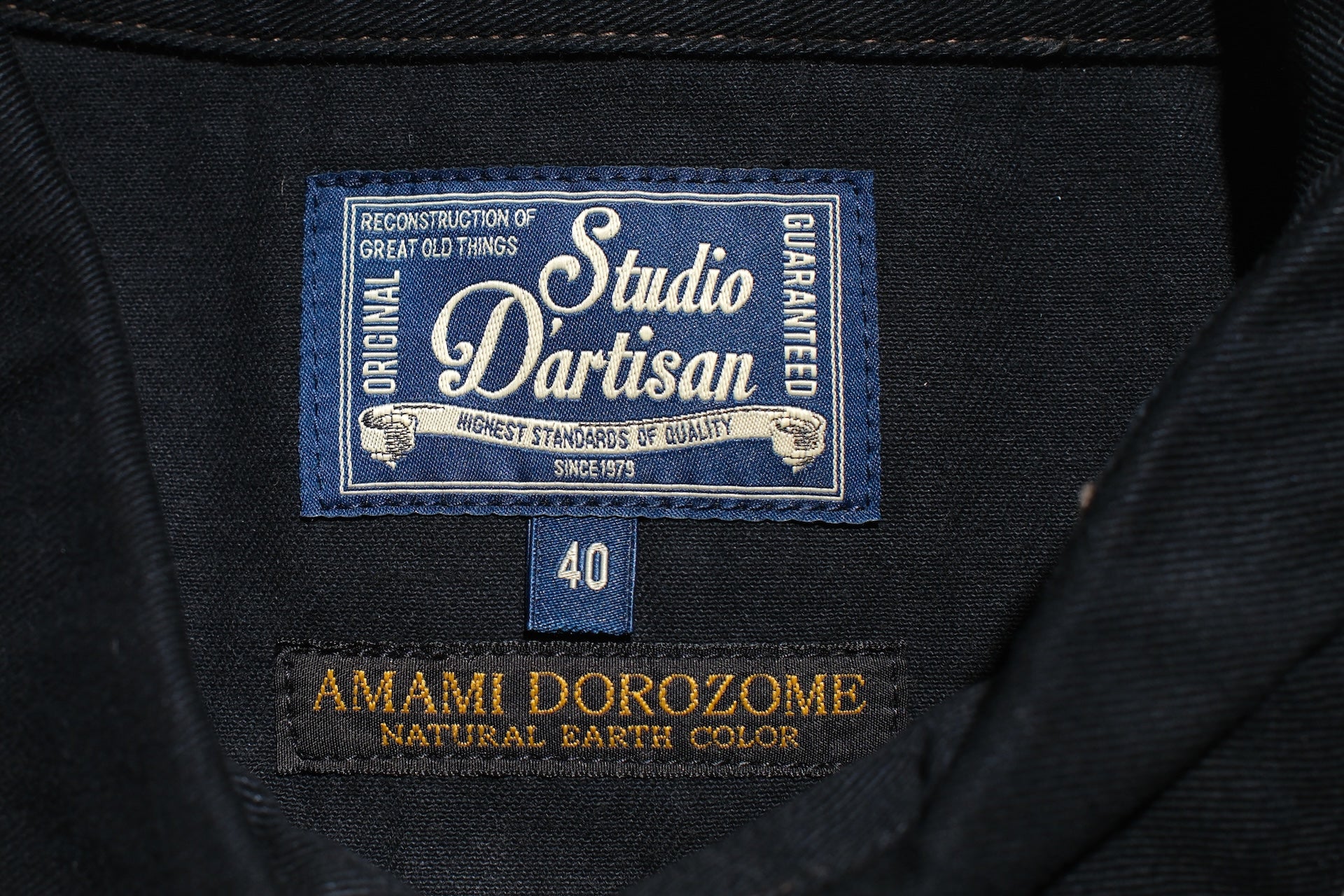 Studio D'Artisan 8oz “Amami Mud-Dyed” 45TH Anniversary Limited Indigo Denim Western Shirt
