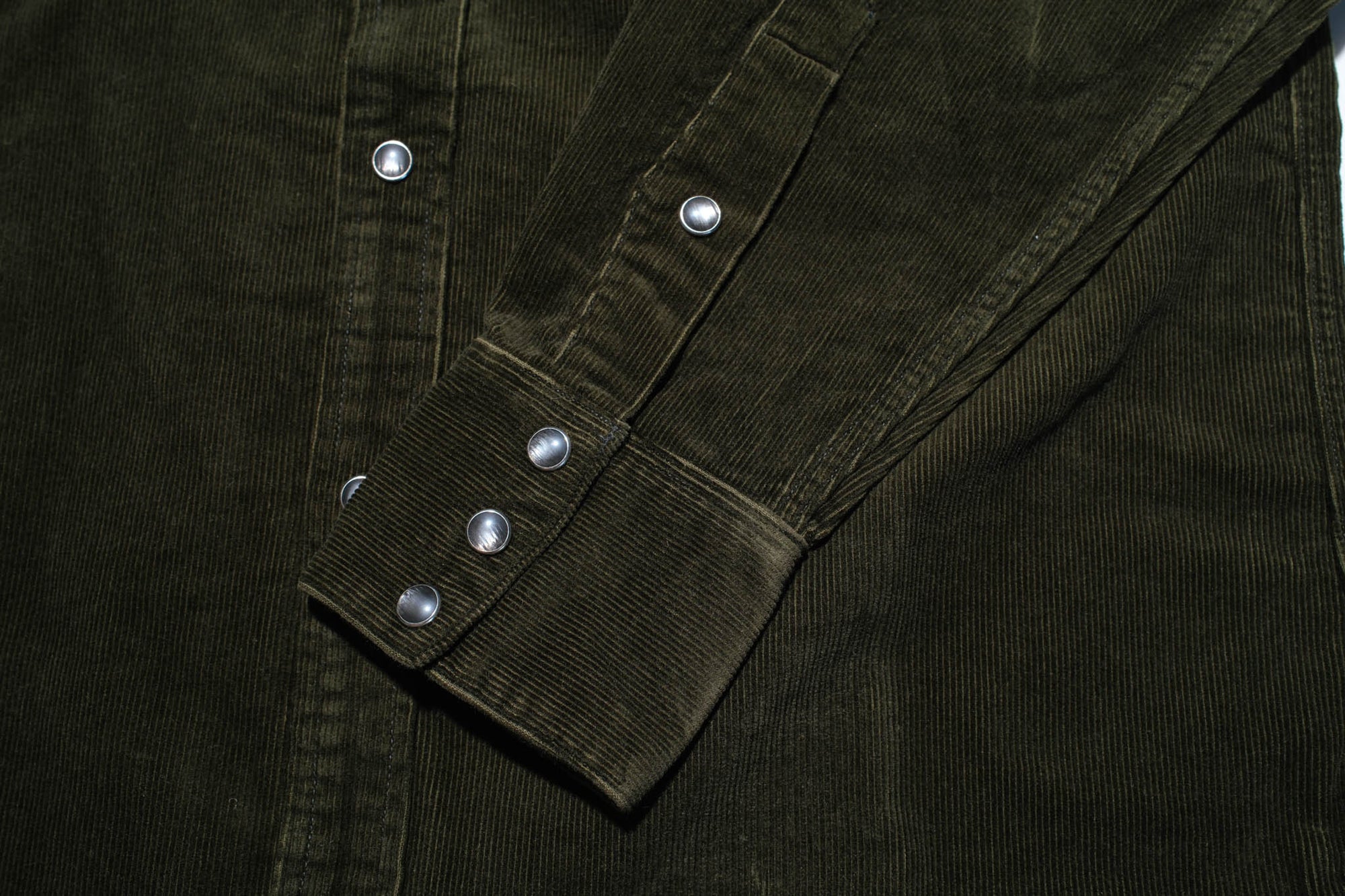 Stevenson Overall Co. 'Cody' Heavyweight 16-Wale Corduroy Western Shirt (Dark Olive)