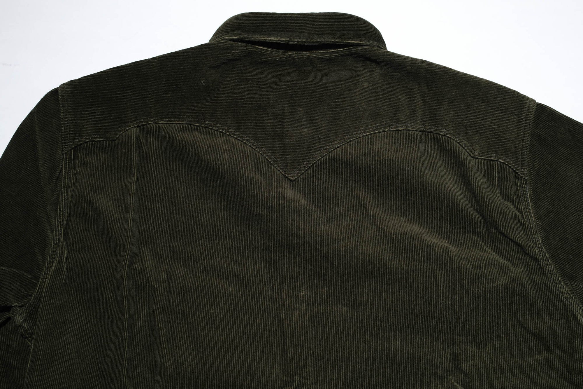 Stevenson Overall Co. 'Cody' Heavyweight 16-Wale Corduroy Western Shirt (Dark Olive)