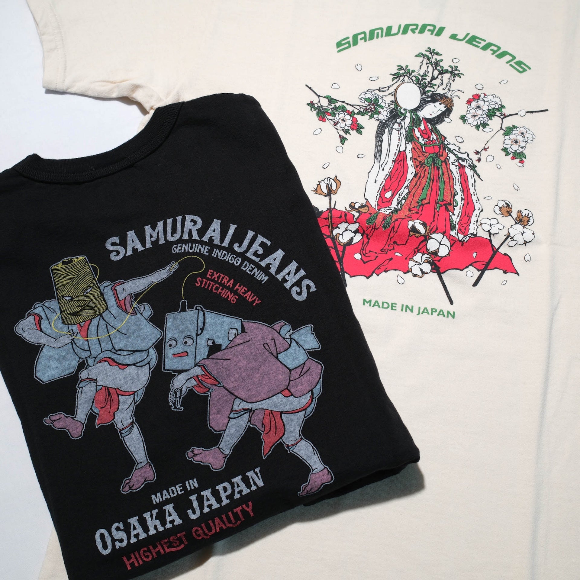 Samurai 7oz "Yokai of Shuttles" Loopwheeled Tee (Black)