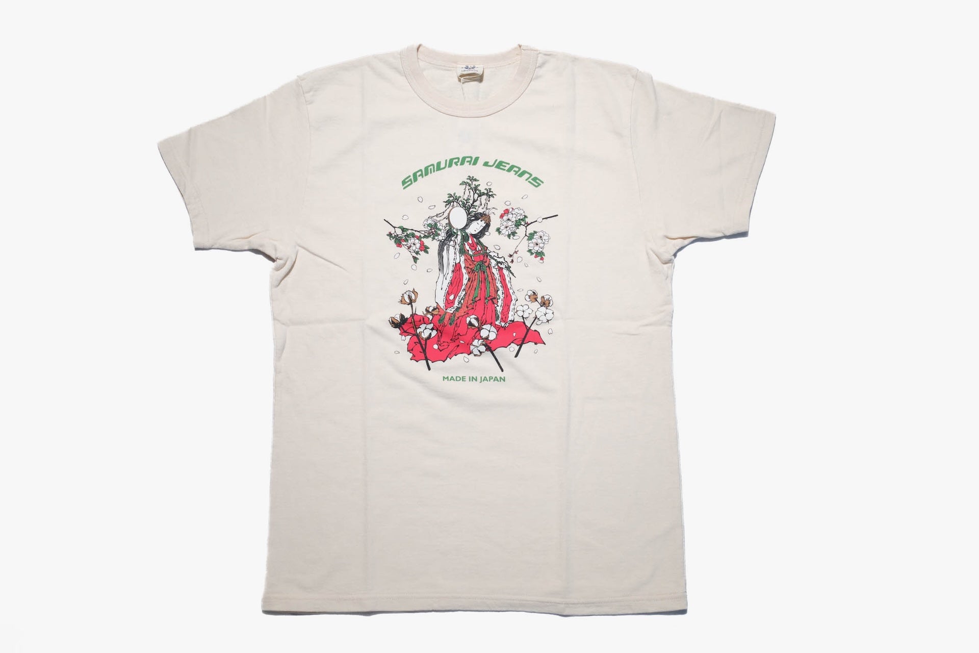 Samurai 7oz "Goddess of Sakura" Loopwheeled Tee (Ivory)