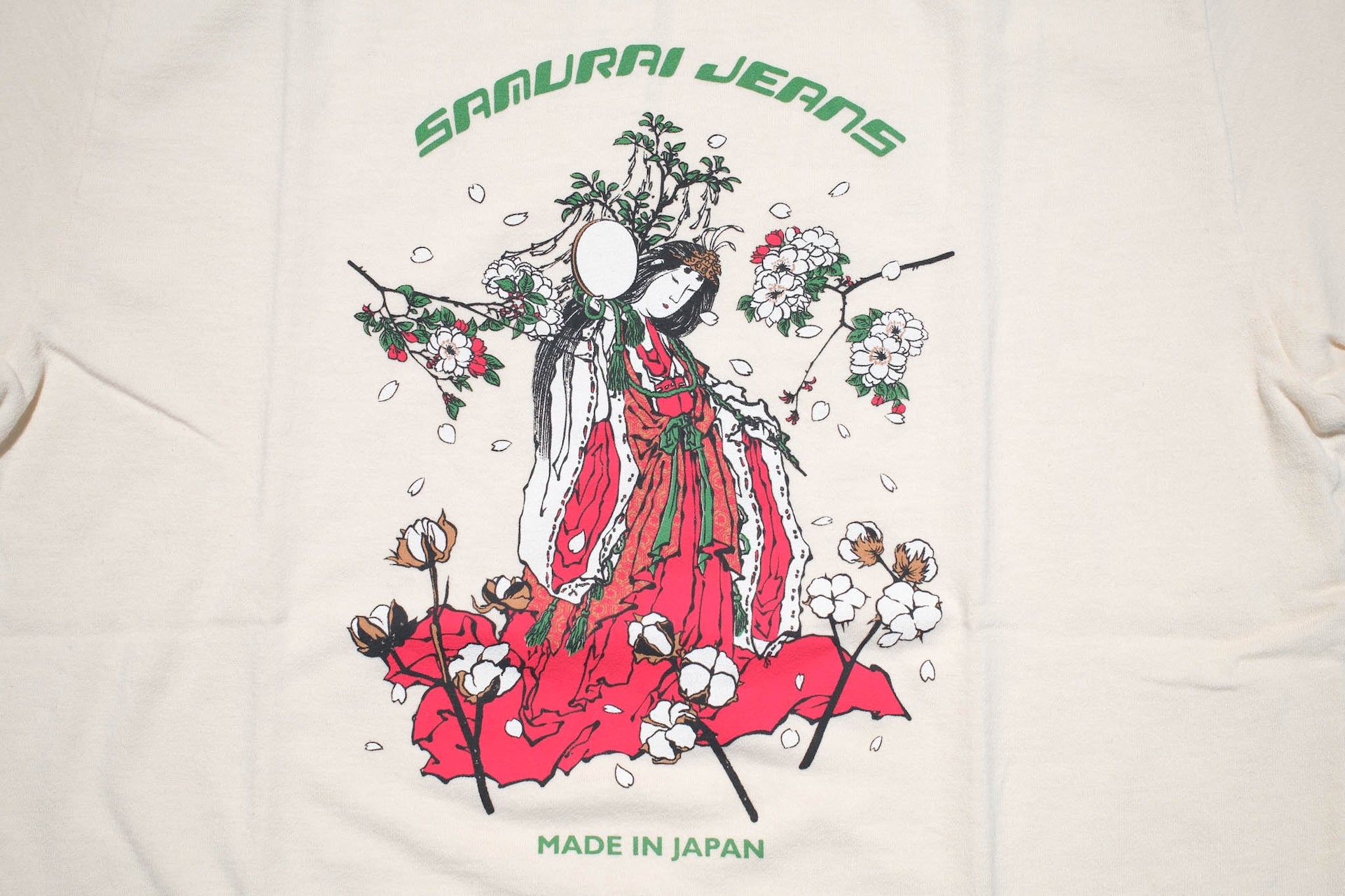 Samurai 7oz "Goddess of Sakura" Loopwheeled Tee (Ivory)