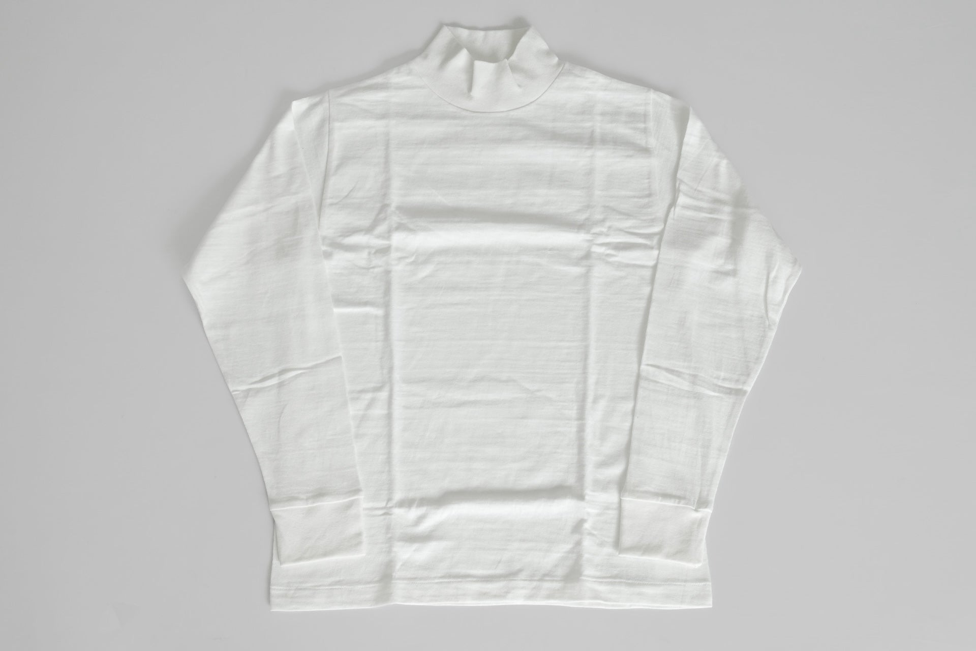Warehouse 5.5oz "Bamboo Textured" L/S High Neck Tee (White)